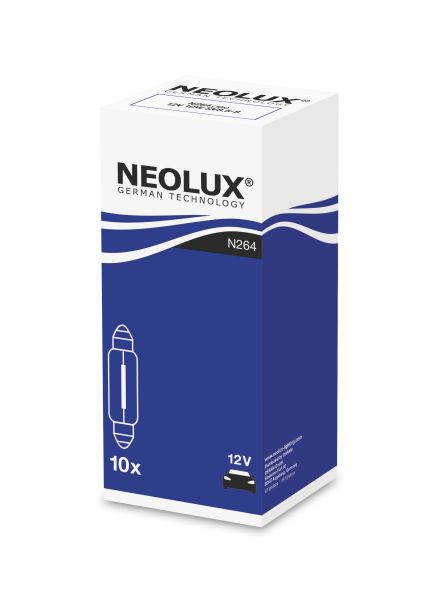 Neolux N264 Soffitte 12V 10W 41mm C10W SV8,5-8 Glühlampe 10er Pack