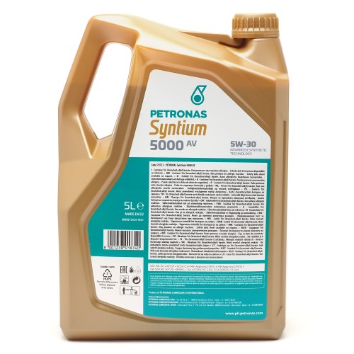 5W-30 Petronas Syntium 5000 AV Motoröl 5 Liter