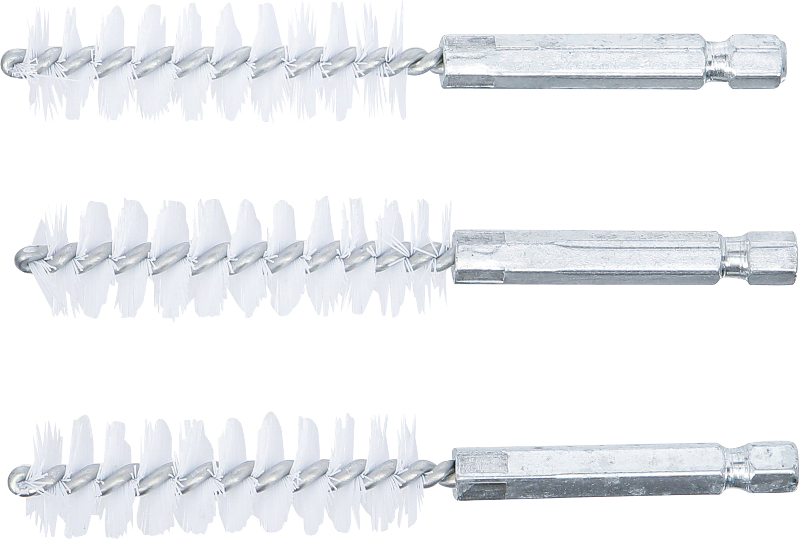 BGS Nylonbürste | 15 mm | Antrieb Außensechskant 6,3 mm (1/4") | 3-tlg.