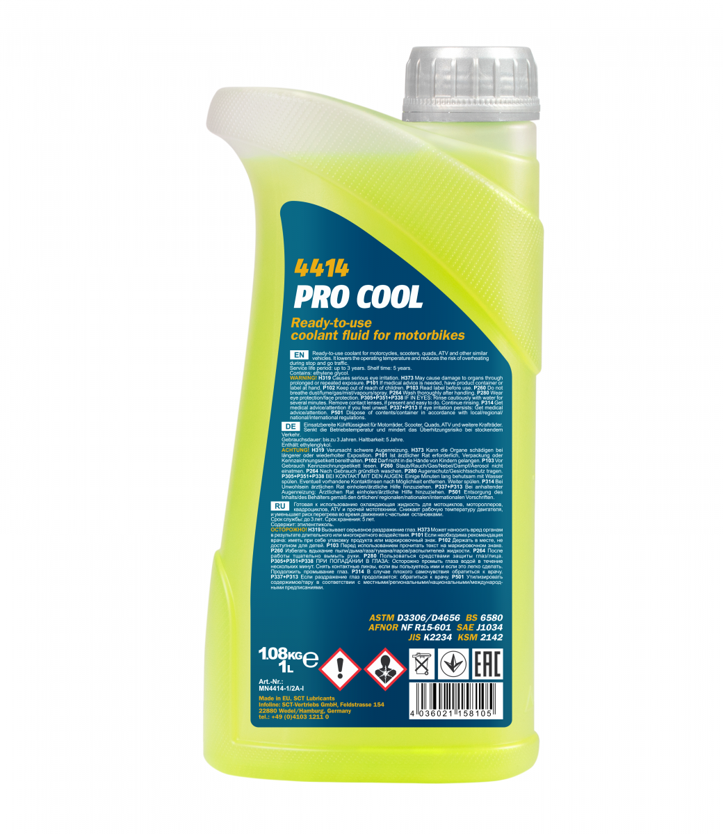 Mannol 4414 Pro Cool Kühlerfrostschutz Zweirad Motorrad 1 Liter