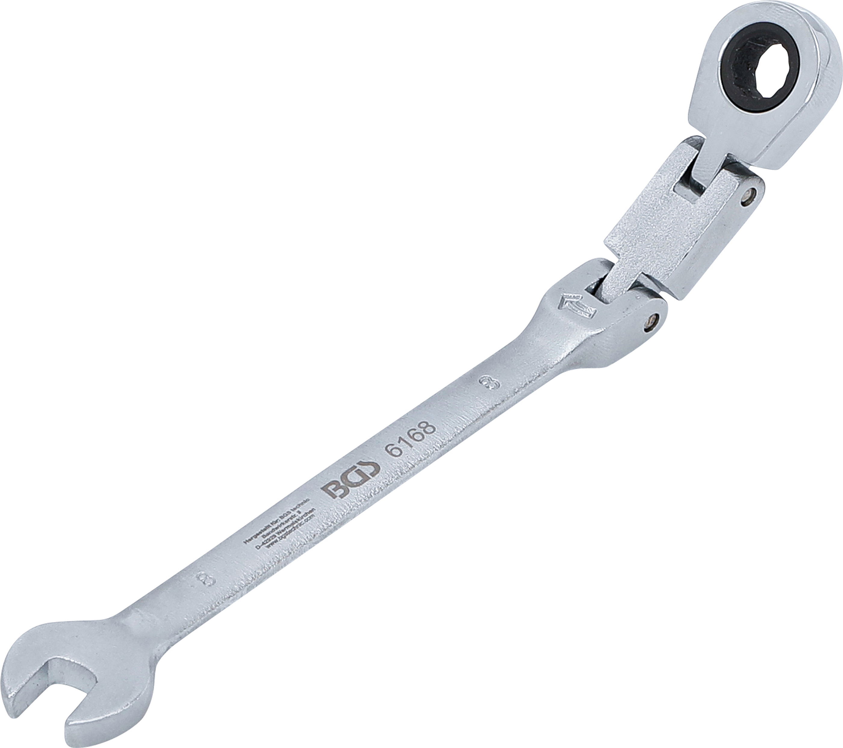 BGS Doppelgelenk-Ratschenring-Maulschlüssel | abwinkelbar | SW 8 mm