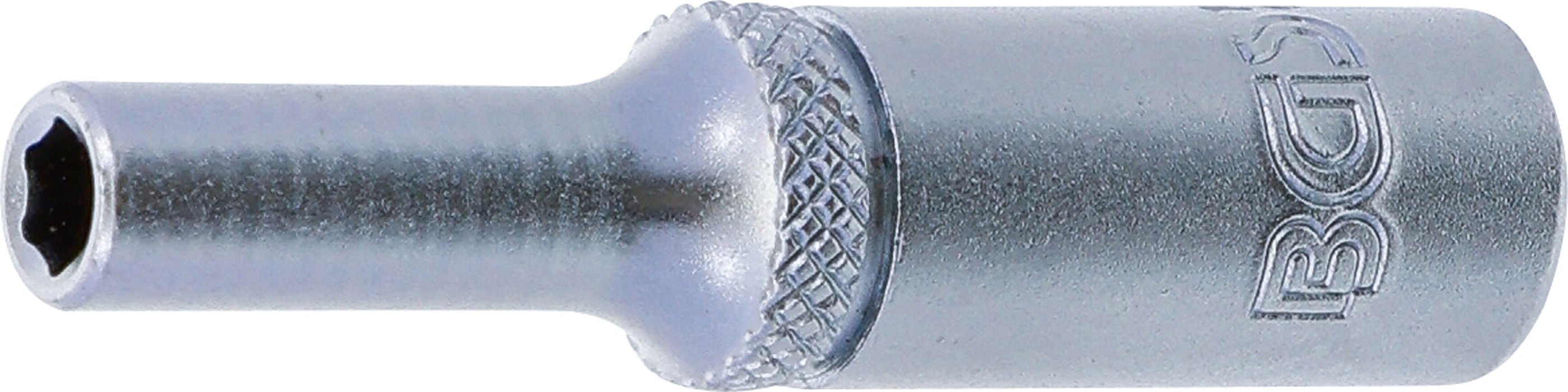 BGS Steckschlüssel-Einsatz Sechskant, tief | Antrieb Innenvierkant 6,3 mm (1/4") | SW 4 mm