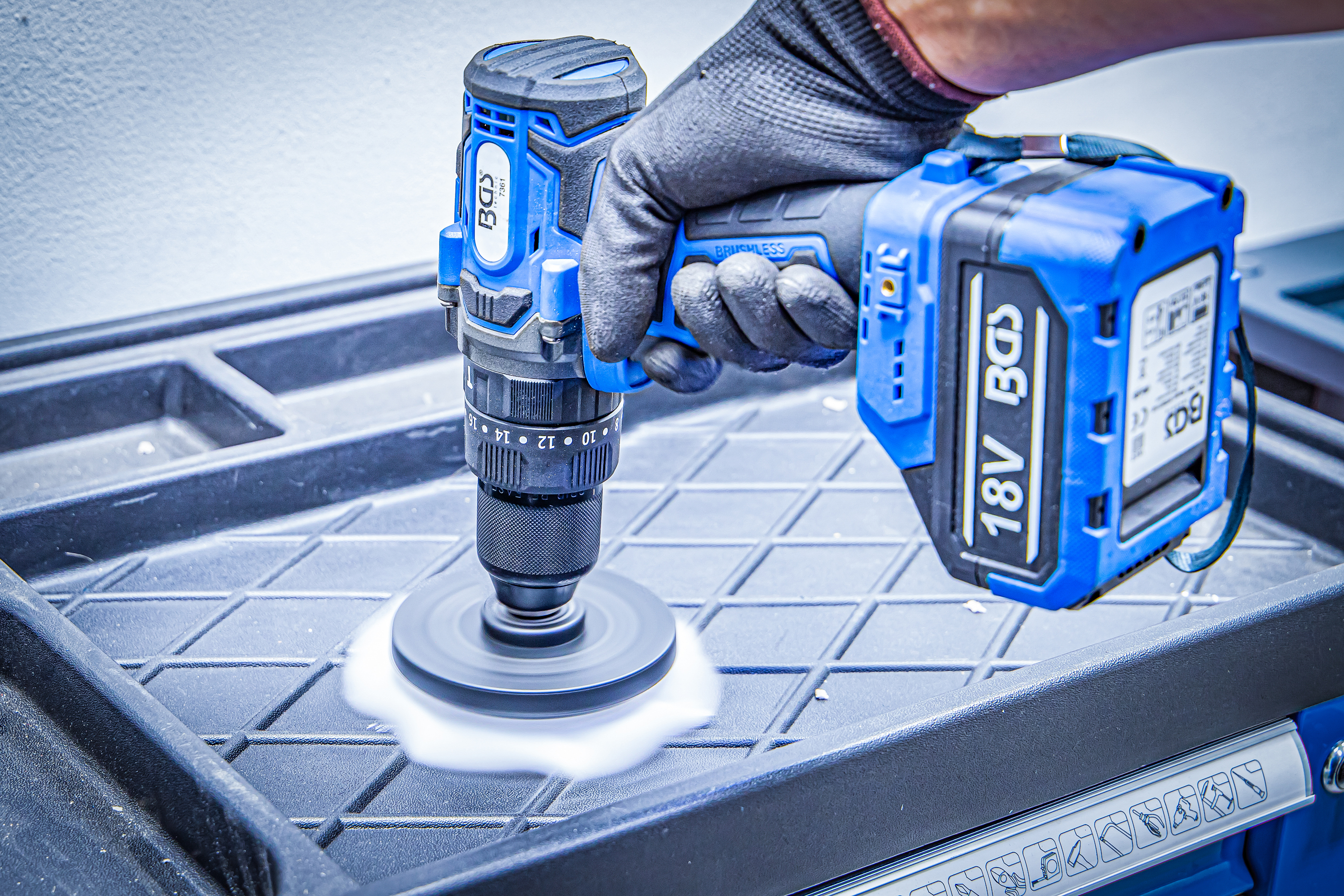 BGS Schleif-/ Polierscheiben und Bürstenaufsatz-Satz | für Bohrmaschinen | 16-tlg.