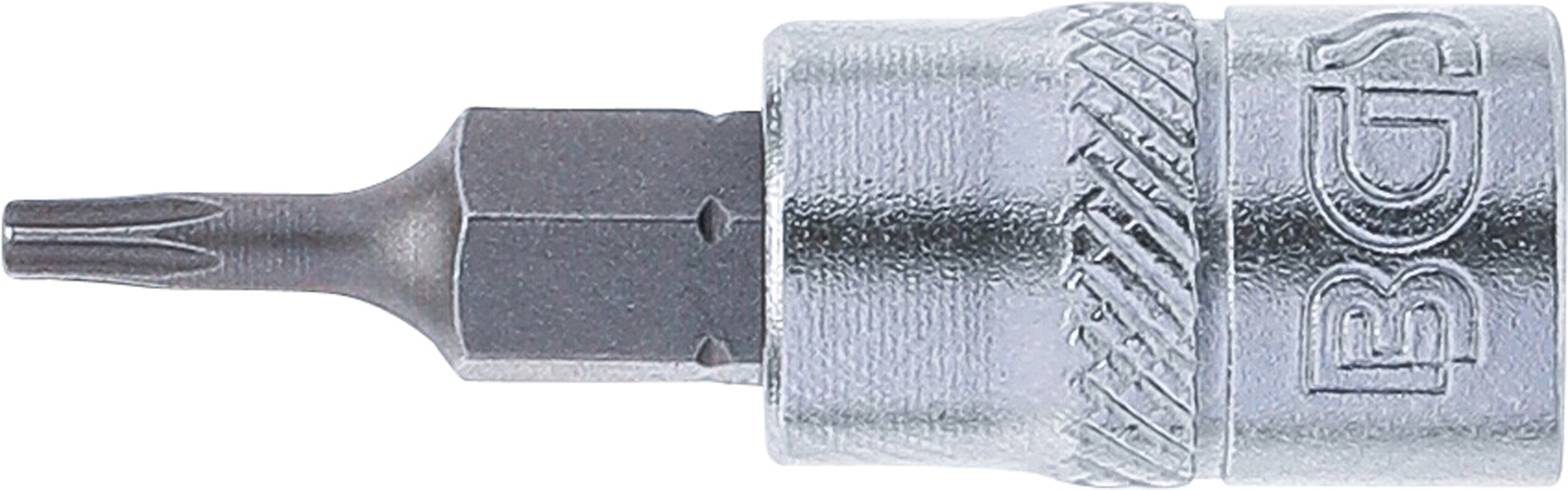 BGS Bit-Einsatz | Antrieb Innenvierkant 6,3 mm (1/4") | T-Profil (für Torx) mit Bohrung T8