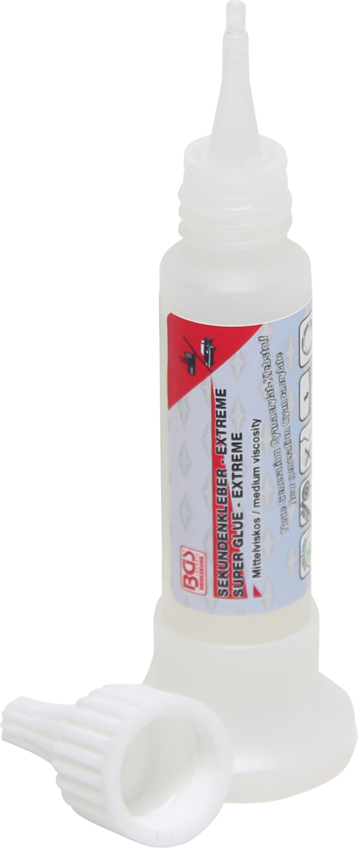 BGS Technic Sekundenkleber mittelviskos Flasche mit Standfuß 25g