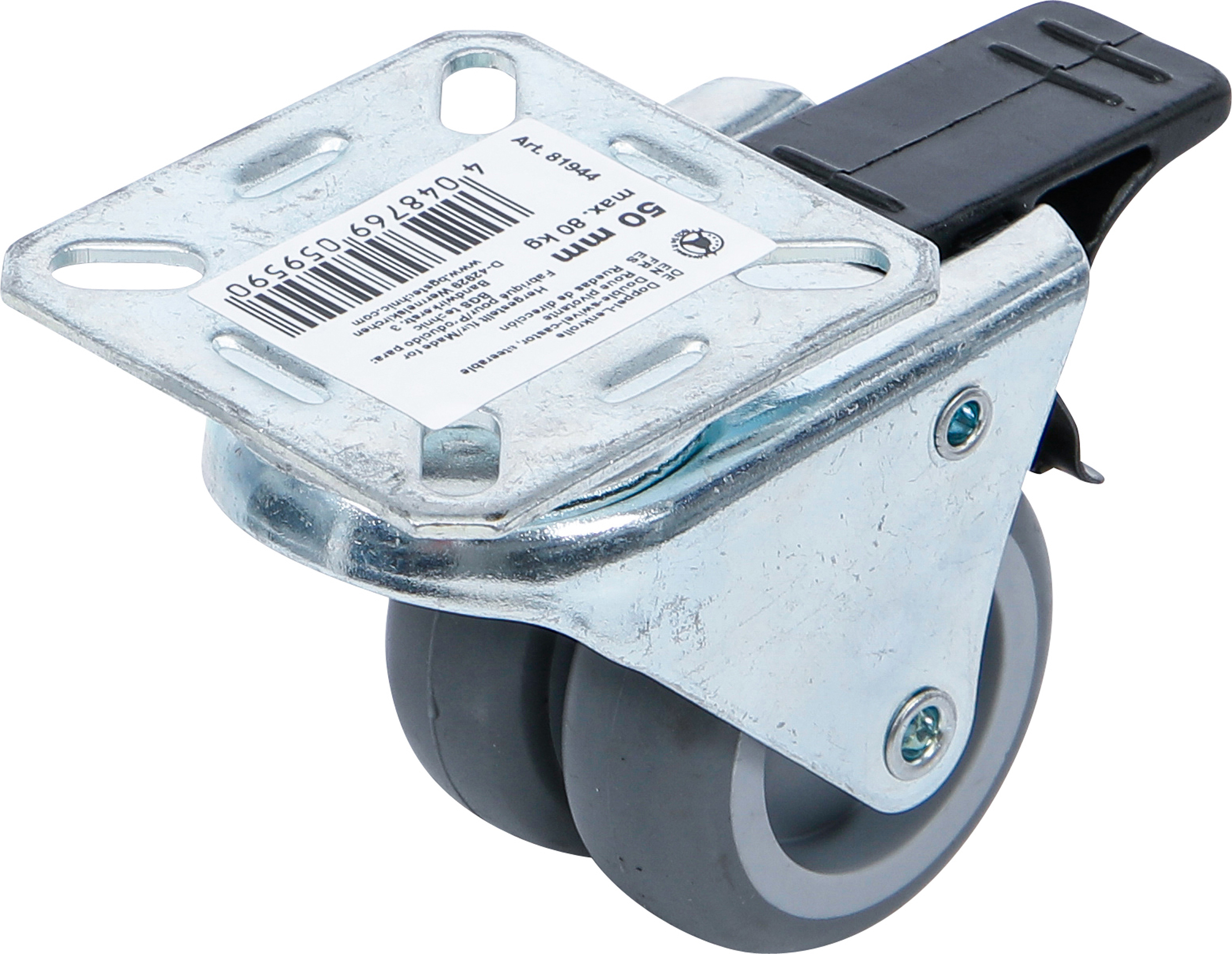 BGS Doppel-Lenkrolle | mit Bremse | Ø 50 mm