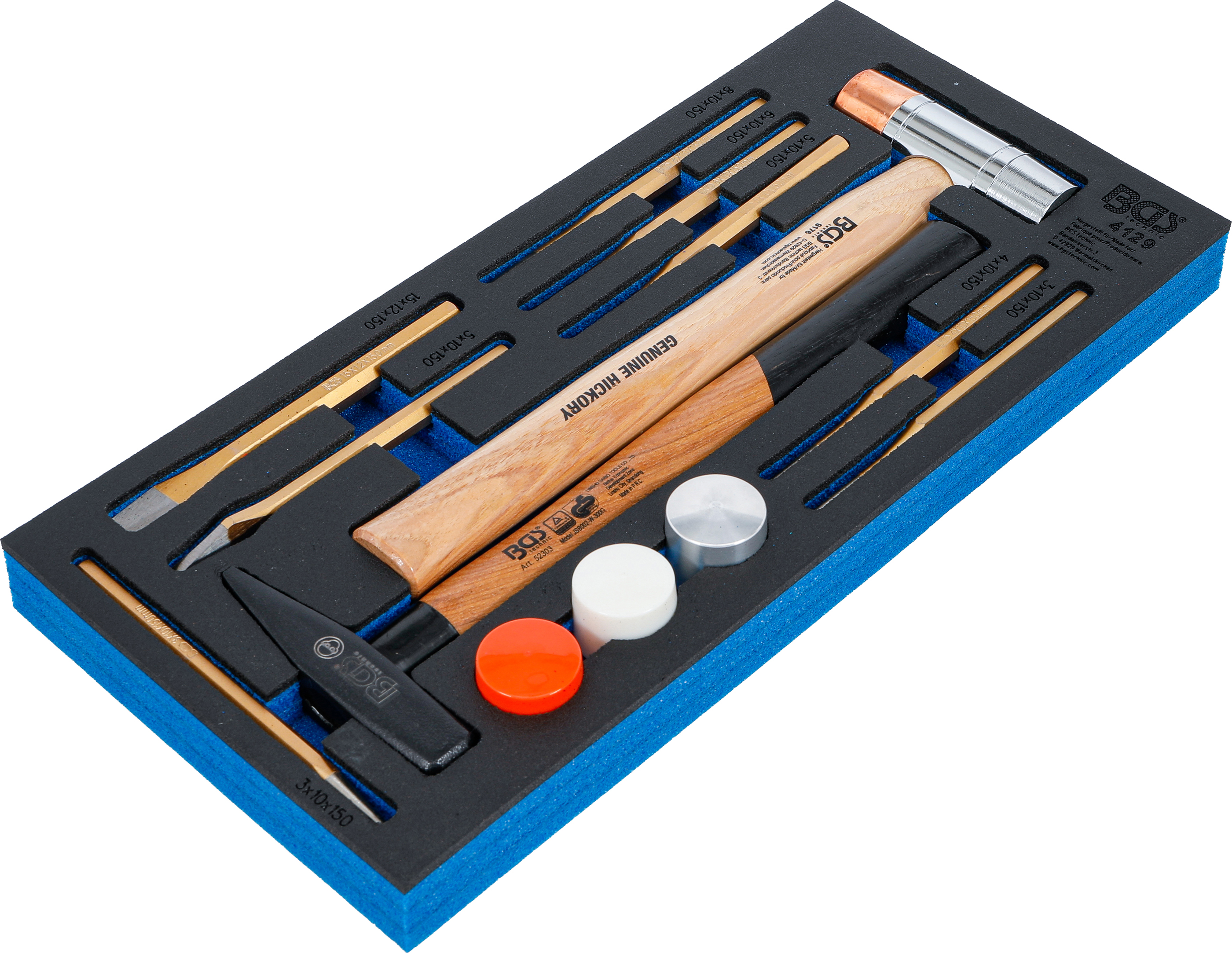 BGS Werkstattwageneinlage 1/3: Hammer- und Meißel-Satz | 14-tlg.