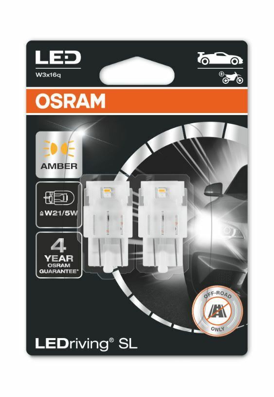 Osram LEDriving SL 7515DYP LED Kugellampe 12V P21/5W Amber Gelb W3X16Q 2er Set