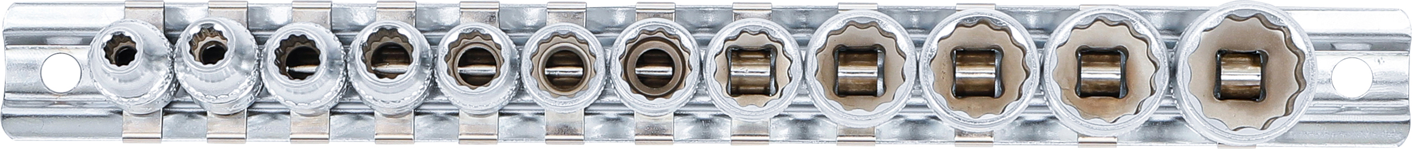 BGS Steckschlüssel-Einsatz-Satz Zwölfkant | Antrieb Innenvierkant 6,3 mm (1/4") | Zollgrößen | 12-tlg.