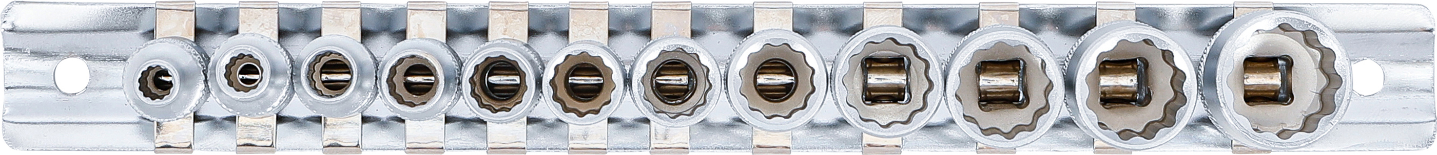 BGS Steckschlüssel-Einsatz-Satz Zwölfkant | Antrieb Innenvierkant 6,3 mm (1/4") | Zollgrößen | 12-tlg.