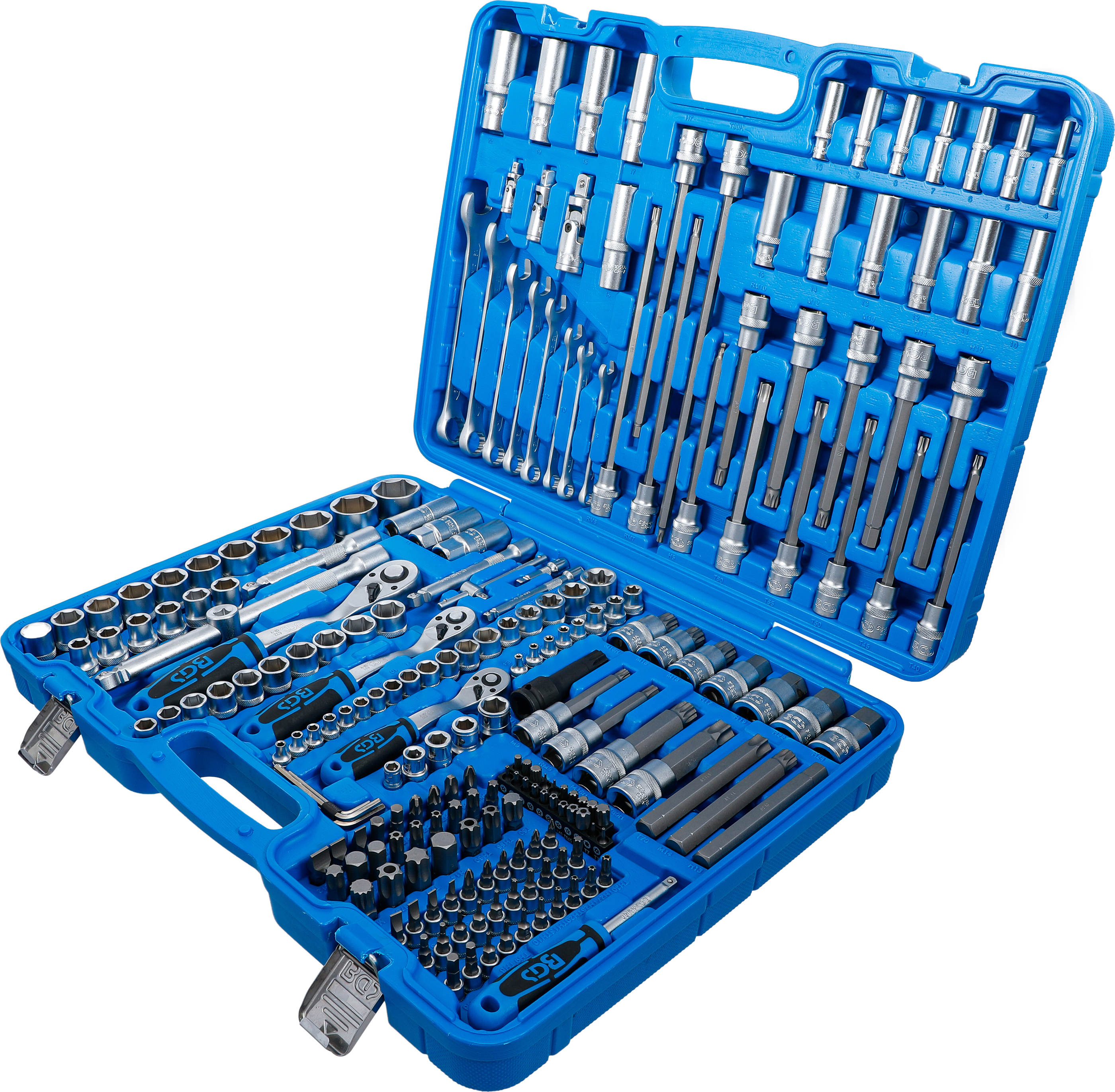 BGS Steckschlüssel-Satz Sechskant | Antrieb 6,3 mm (1/4") / 10 mm (3/8") / 12,5 mm (1/2") | 214-tlg.