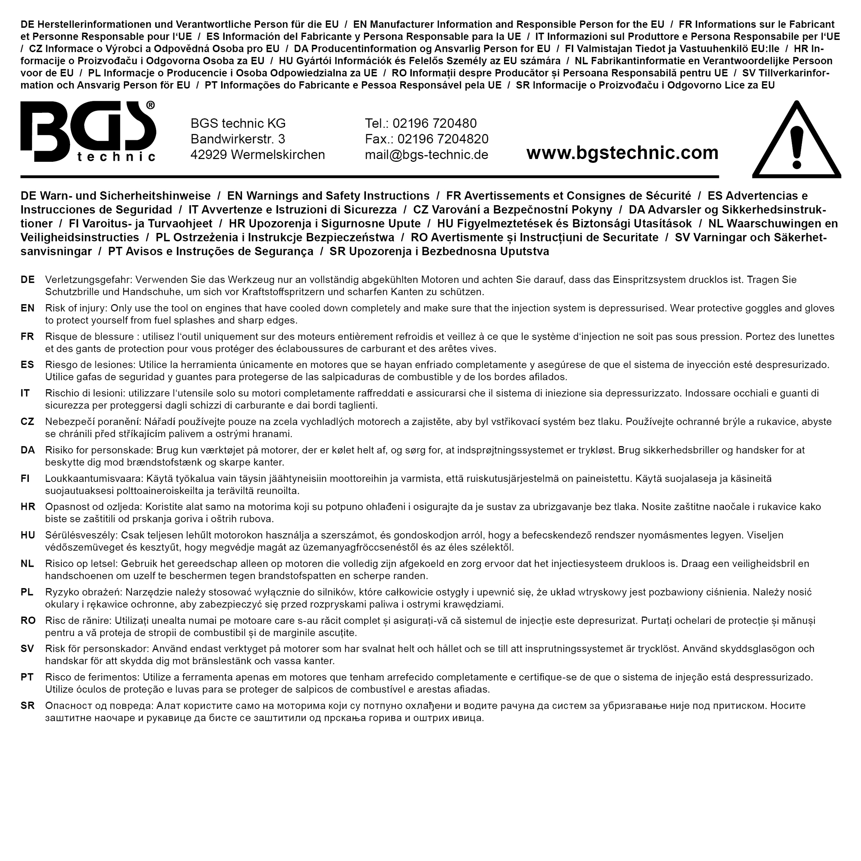 BGS Spezial-Schlüssel für Einspritzleitungen | für BMW | Antrieb Innenvierkant 12,5 mm (1/2") | SW 14 mm