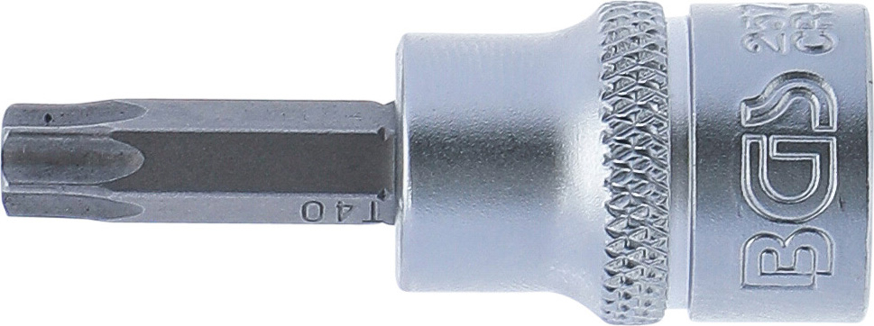 BGS Bit-Einsatz | Antrieb Innenvierkant 10 mm (3/8") | T-Profil (für Torx) mit Bohrung T40