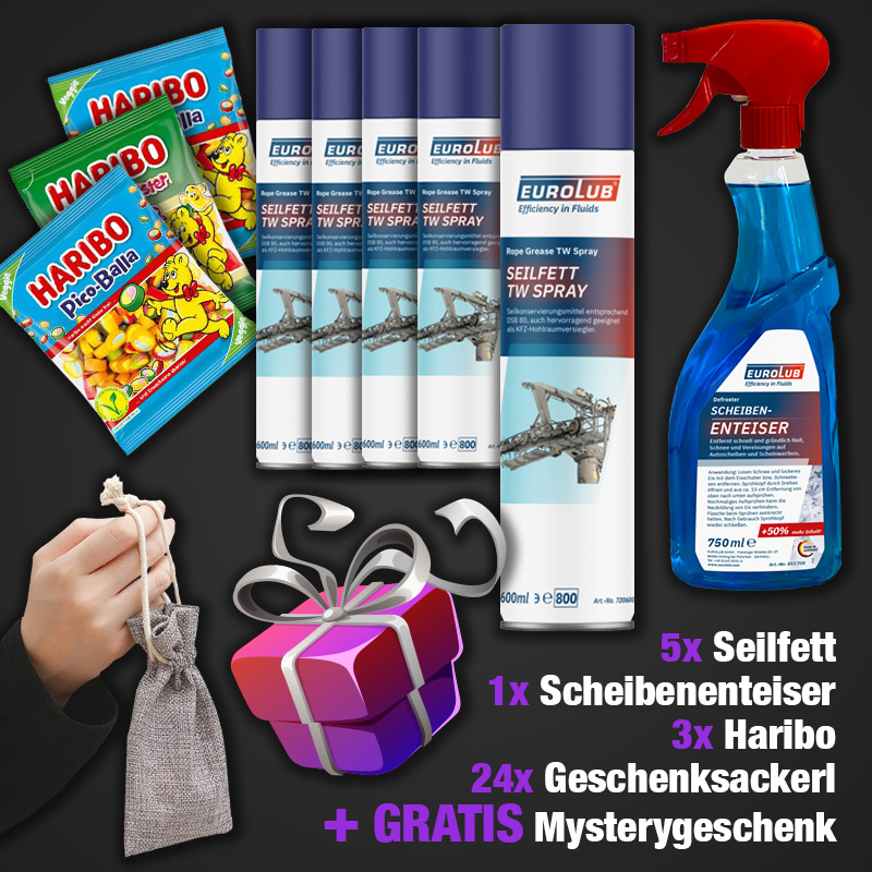 BLACK WEEK Super DEAL Eurolub Seilfett + Scheibenenteiser + Haribo + DIY Adventkalender + Mysterygeschenk GRATIS