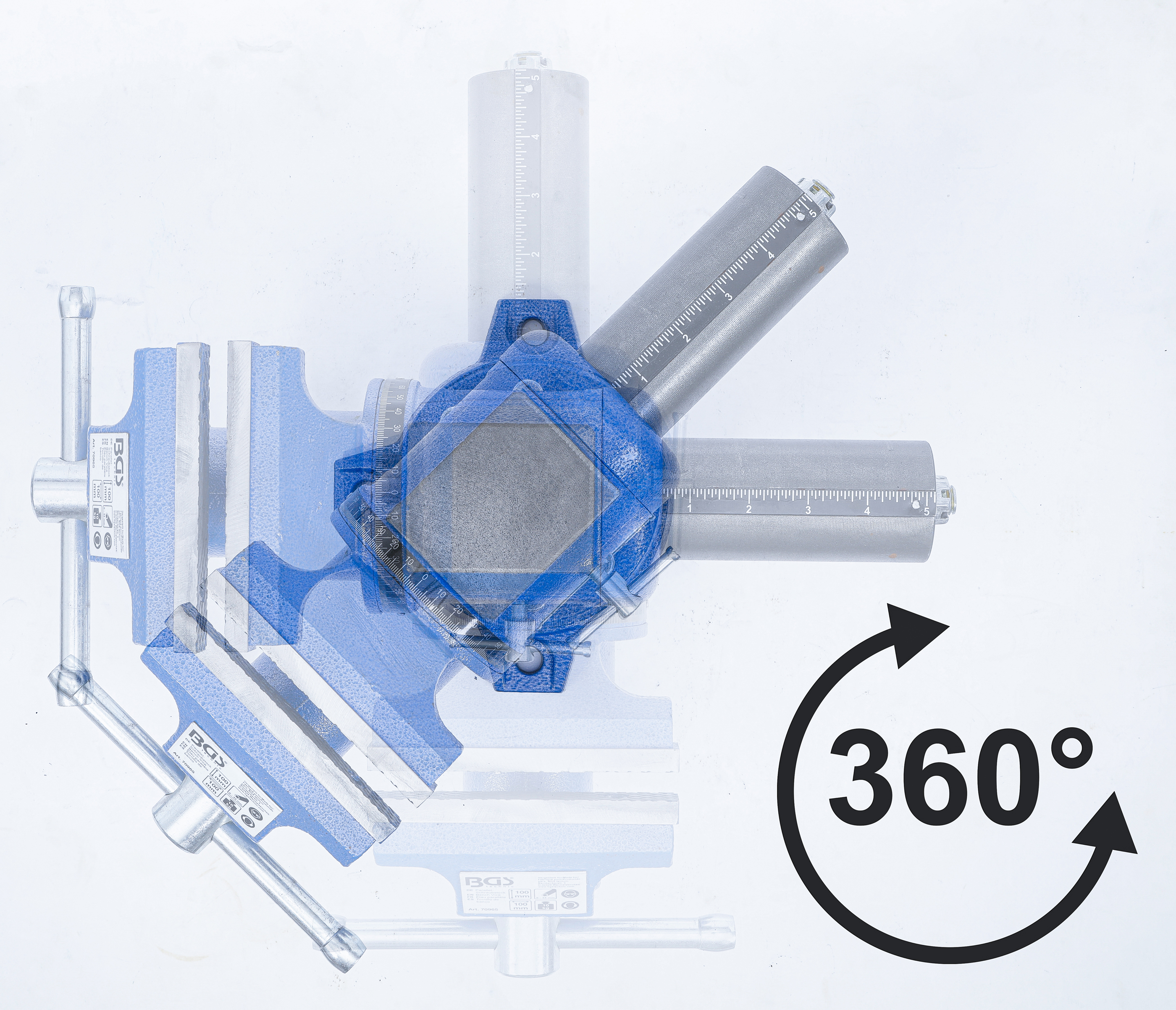 BGS Parallel-Schraubstock | 100 mm Spannbacken | 360° drehbar