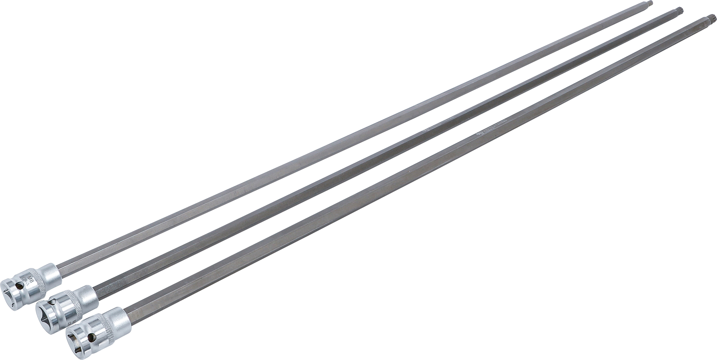 BGS Bit-Einsatz-Satz | Länge 800 mm | Antrieb Innenvierkant 12,5 mm (1/2") | Innenvielzahn (für XZN) | für VAG | 3-tlg.