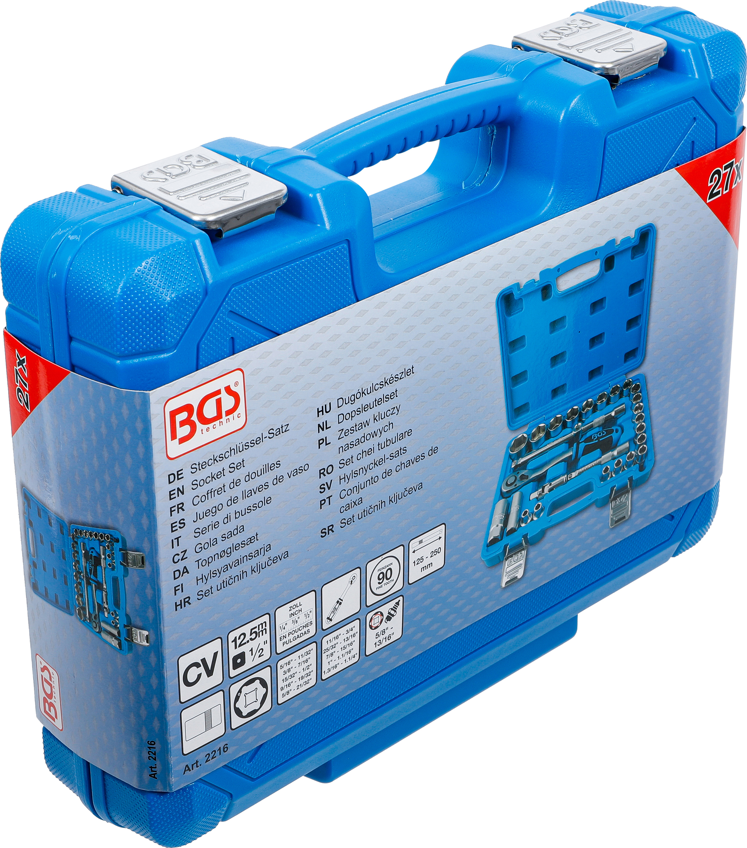 BGS Steckschlüssel-Satz | Antrieb 12,5 mm (1/2") | Zollgrößen | 27-tlg.