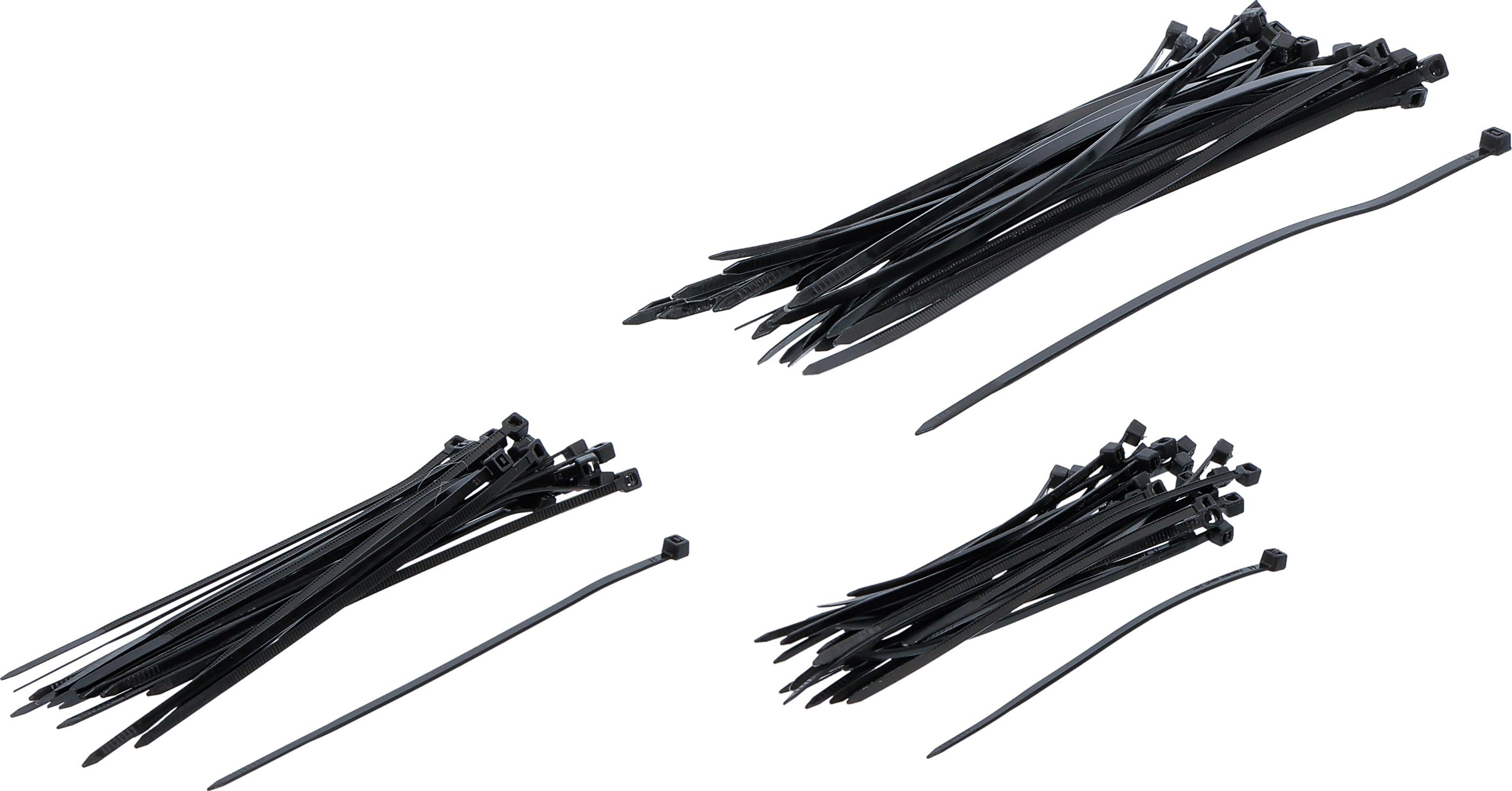 BGS Kabelbinder-Sortiment | schwarz | 100 - 200 mm | 75-tlg.
