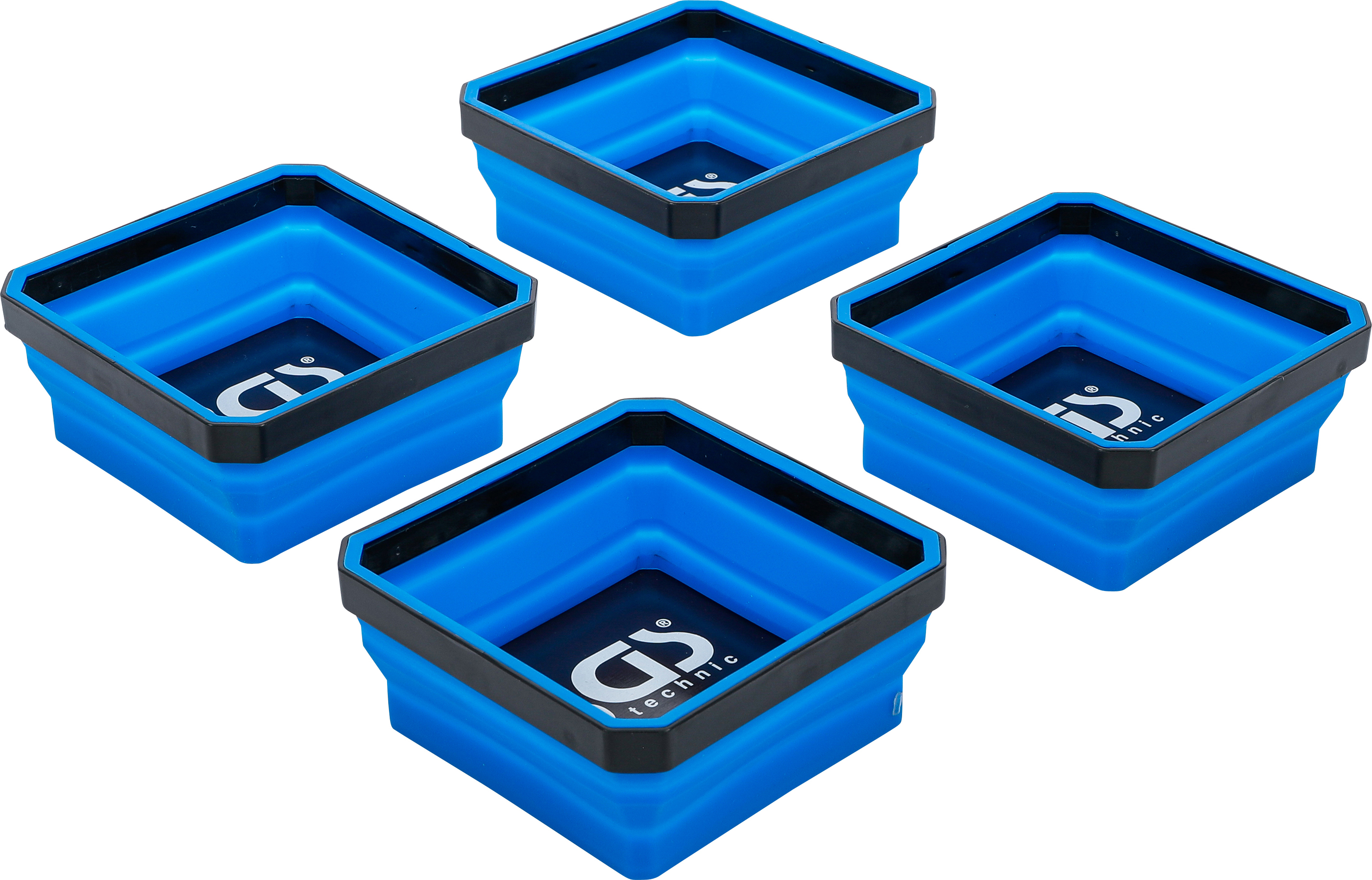 BGS Magnet-Haftschalen-Satz | Silikon | faltbar | 115 x 115 x 50 mm | 4-tlg.