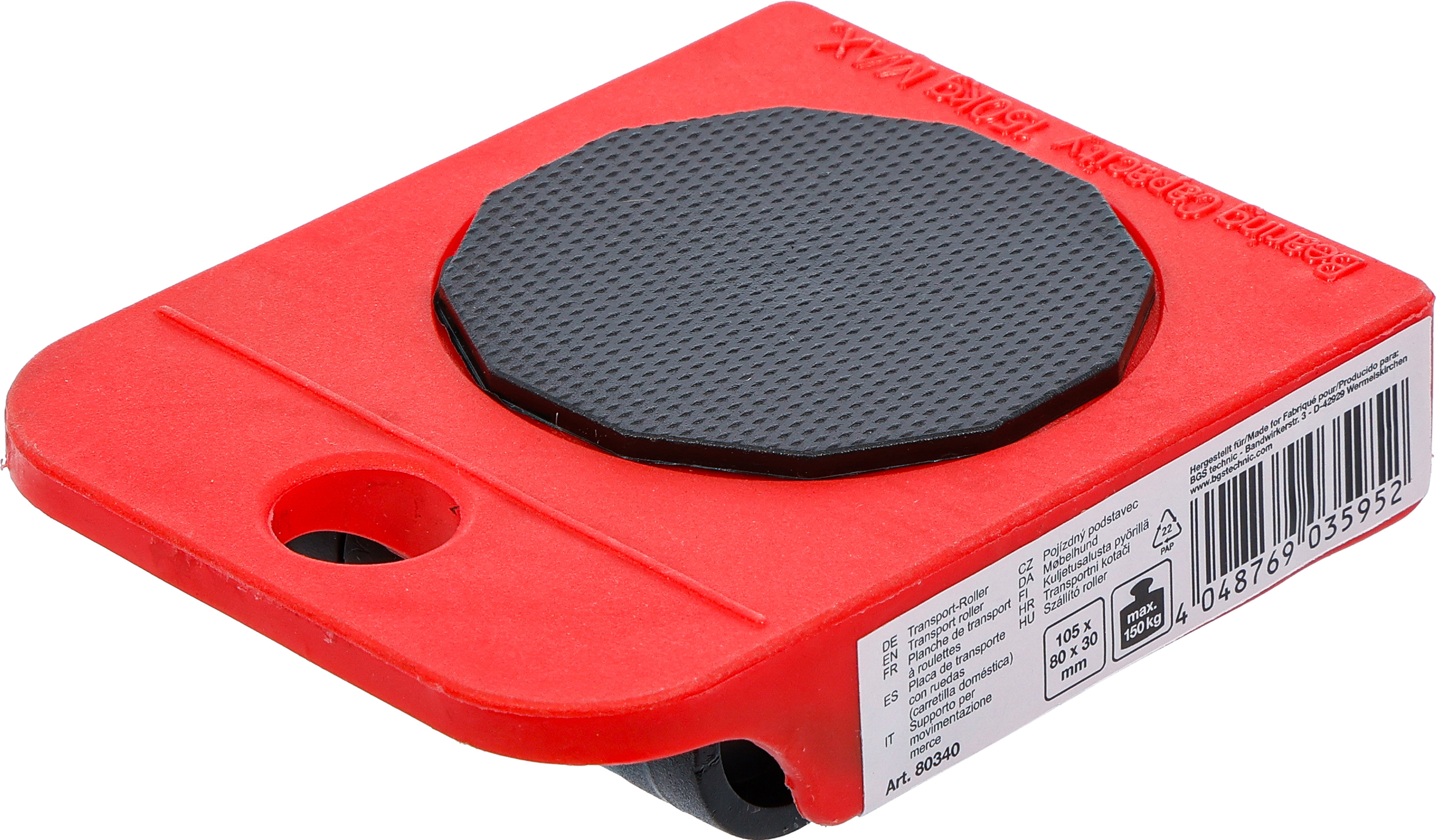 BGS Transport-Roller | 80 x 105 x 30 mm | 150 kg