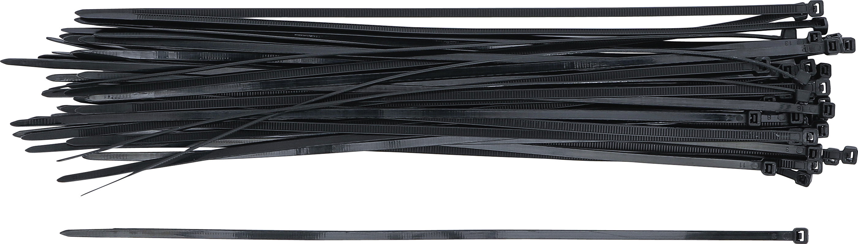 BGS Kabelbinder-Sortiment | schwarz | 4,5 x 350 mm | 50-tlg.