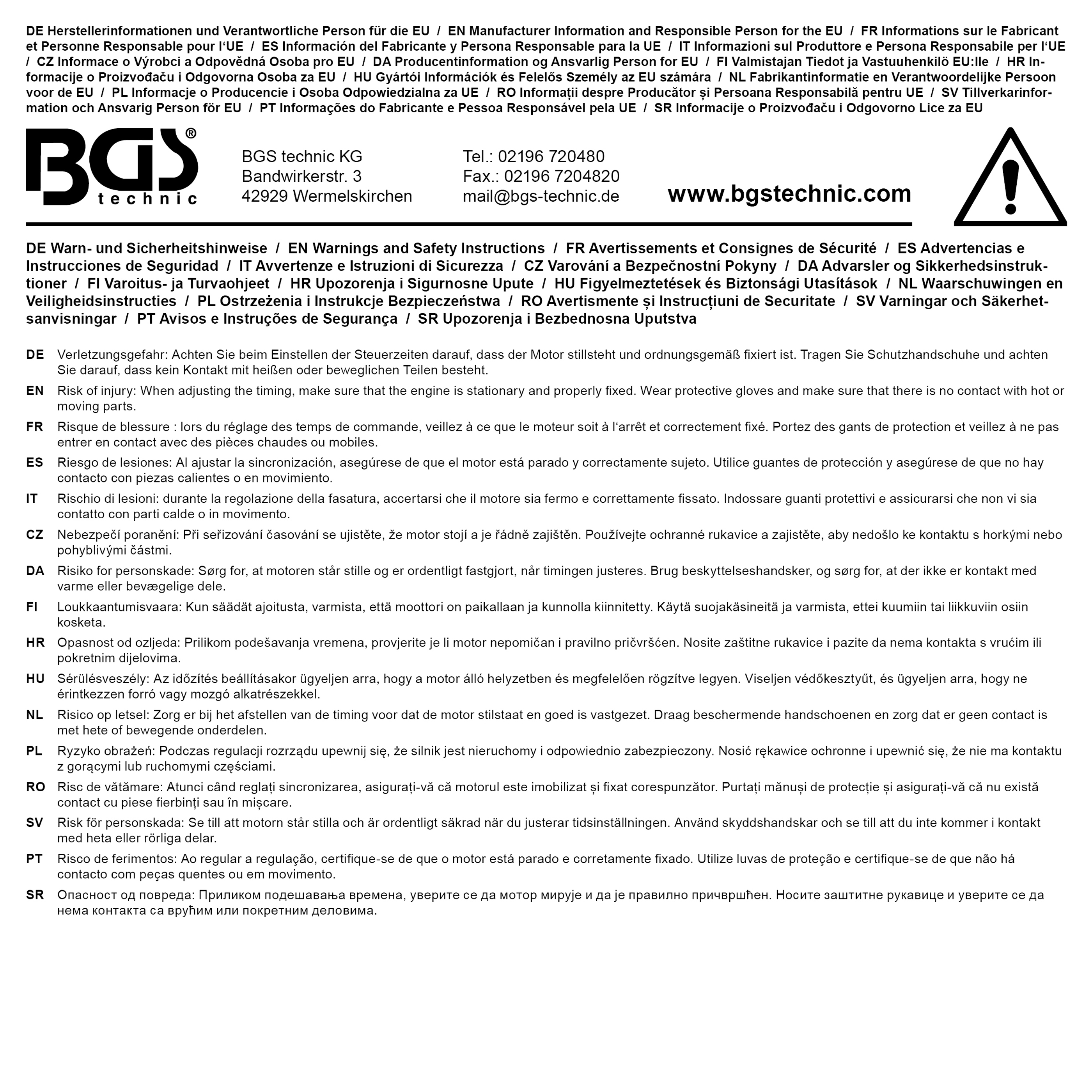 BGS Motor-Einstellwerkzeug-Satz | für Audi, VW V6 TDI