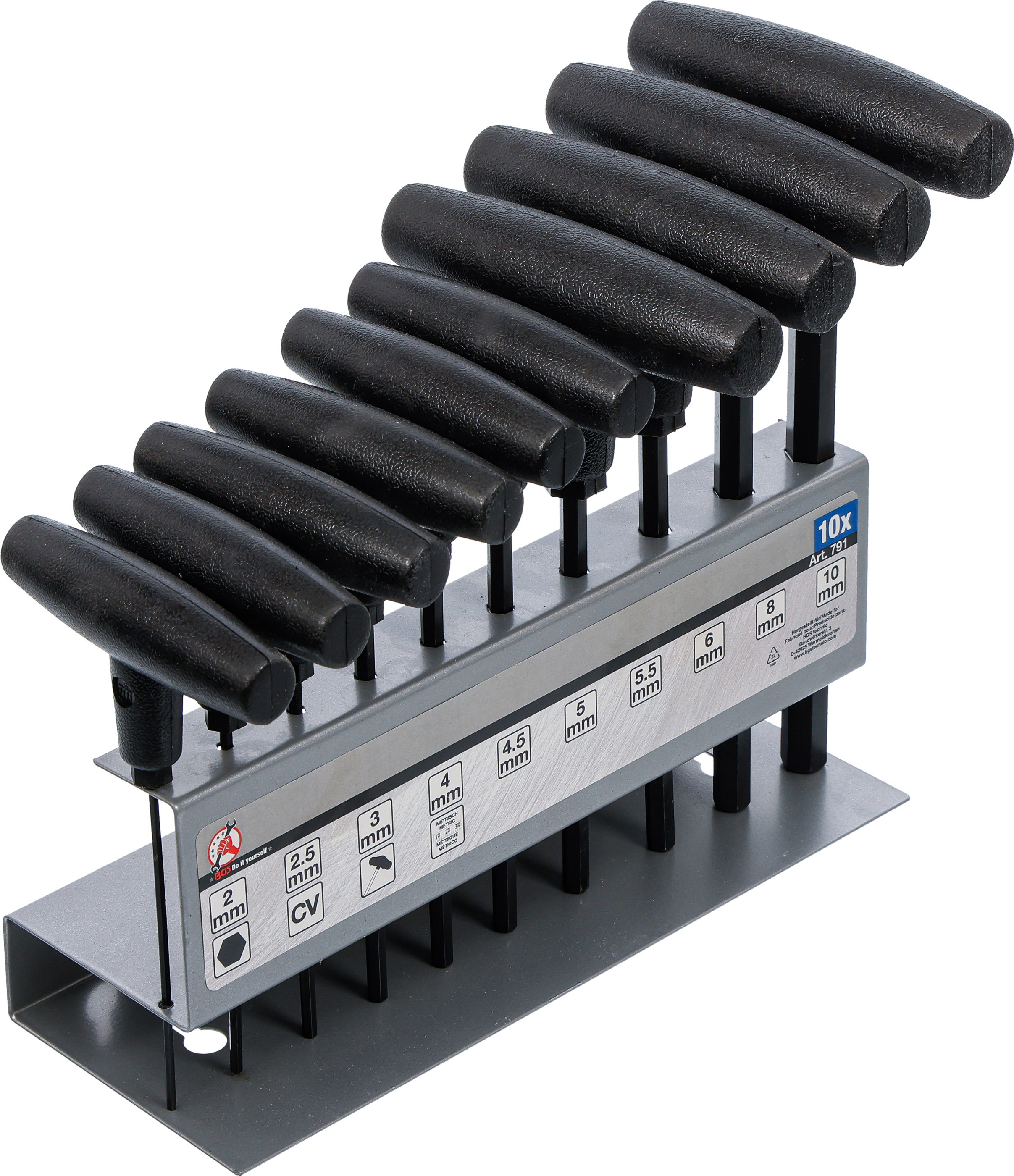 BGS Schraubendreher-Satz mit T-Griff | Innensechskant 2 - 10 mm | 10-tlg.
