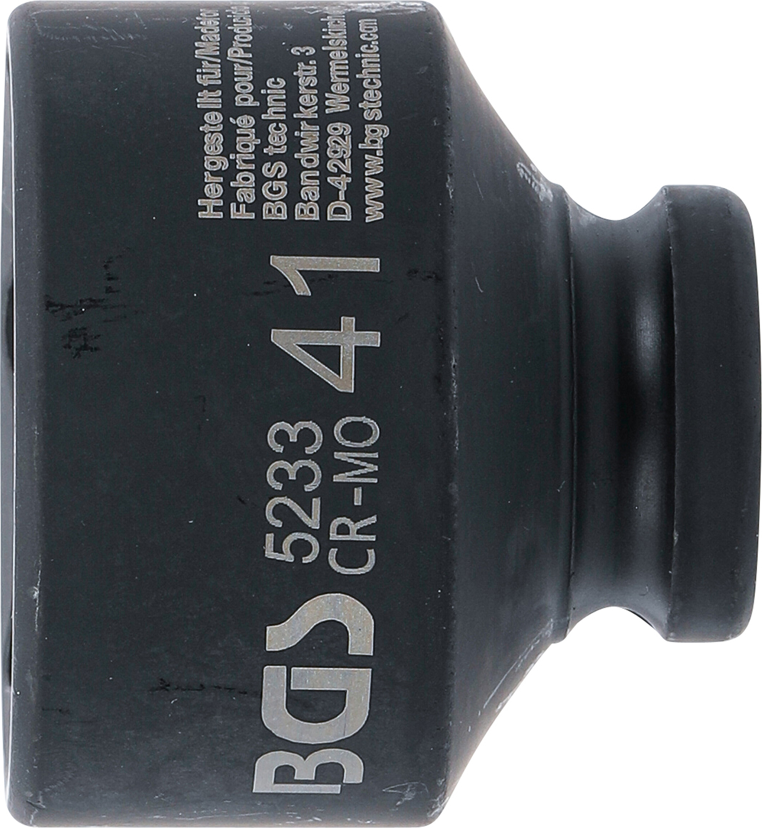 BGS Kraft-Steckschlüssel-Einsatz Sechskant | Antrieb Innenvierkant 12,5 mm (1/2") | SW 41 mm