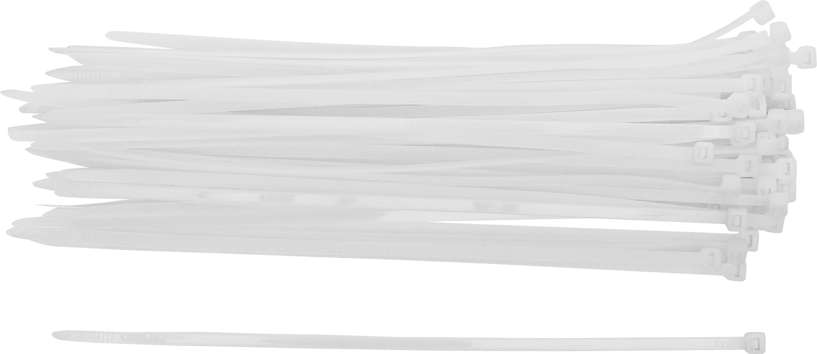 BGS Kabelbinder-Sortiment | weiß | 4,8 x 250 mm | 50-tlg.