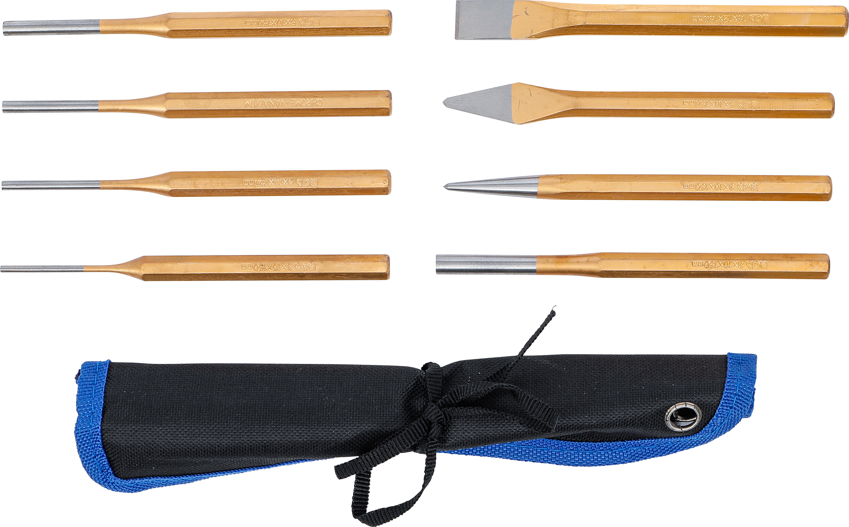 BGS Splintentreiber-Satz | 150 mm | inkl. Meißel + Körner | 8-tlg.