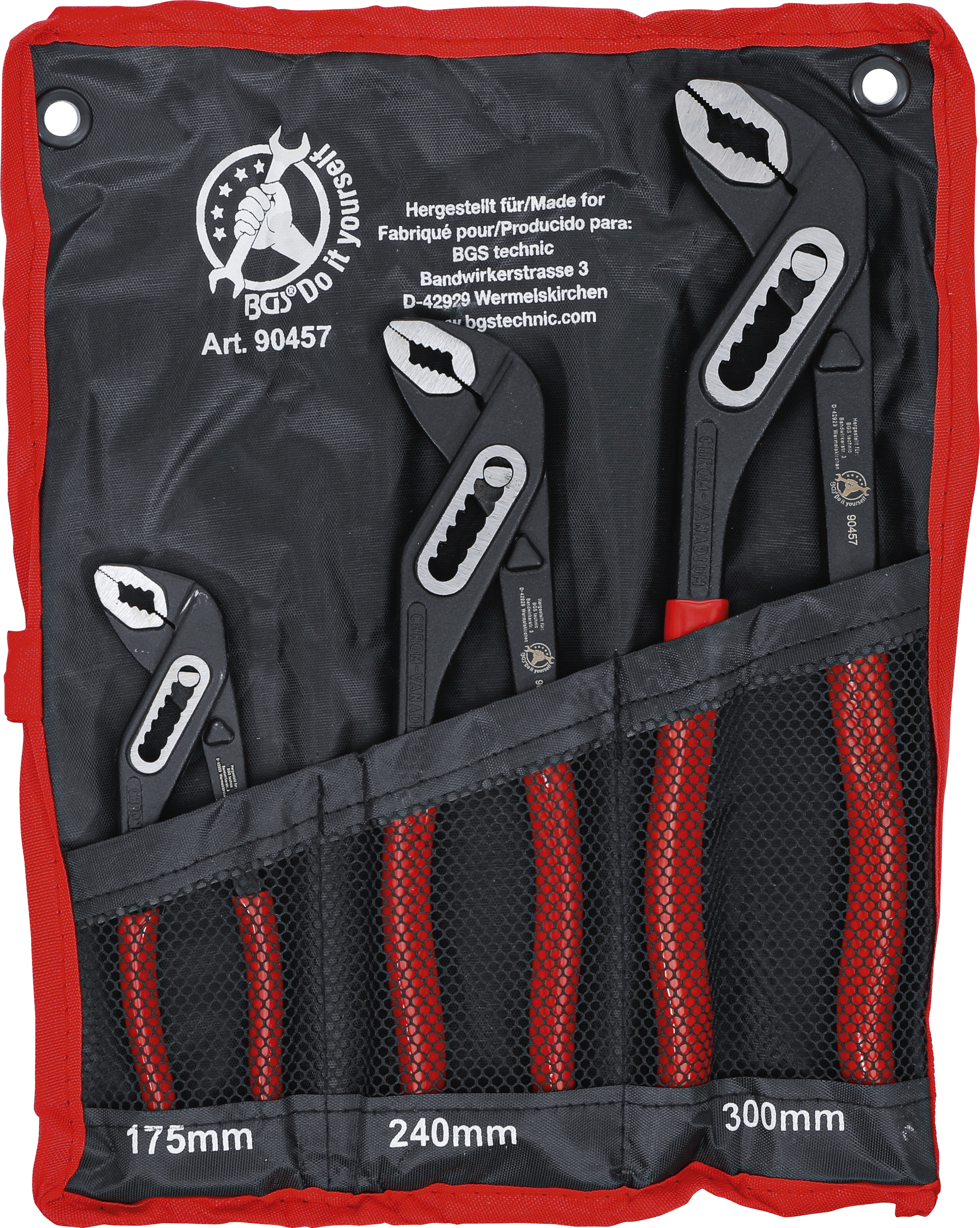 BGS Wasserpumpenzangen-Satz | 175 / 250 / 300 mm | 3-tlg.