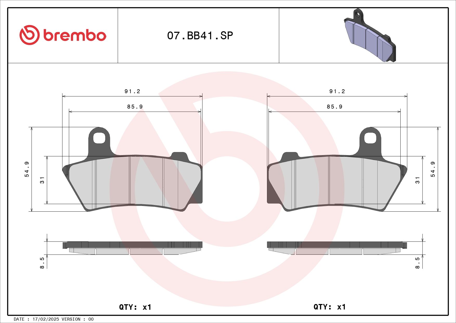 Bremsbelagsatz, Scheibenbremse