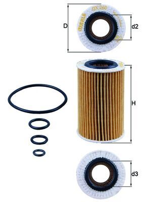 Ölfilter OX260D “KNECHT 63,5 mm, 103 mm”