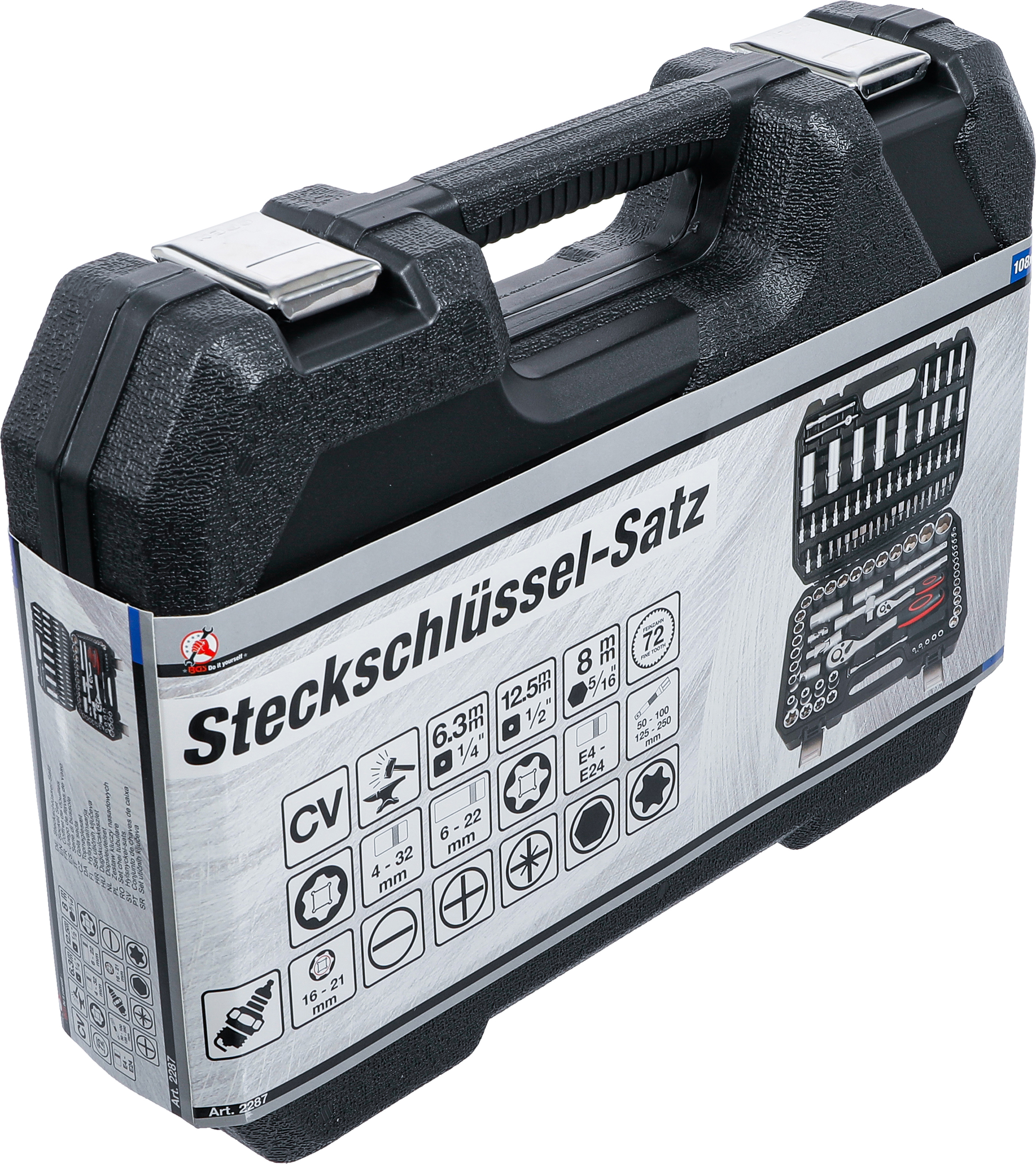 BGS Steckschlüssel-Satz | Antrieb 6,3 mm (1/4") / 12,5 mm (1/2") | 108-tlg.