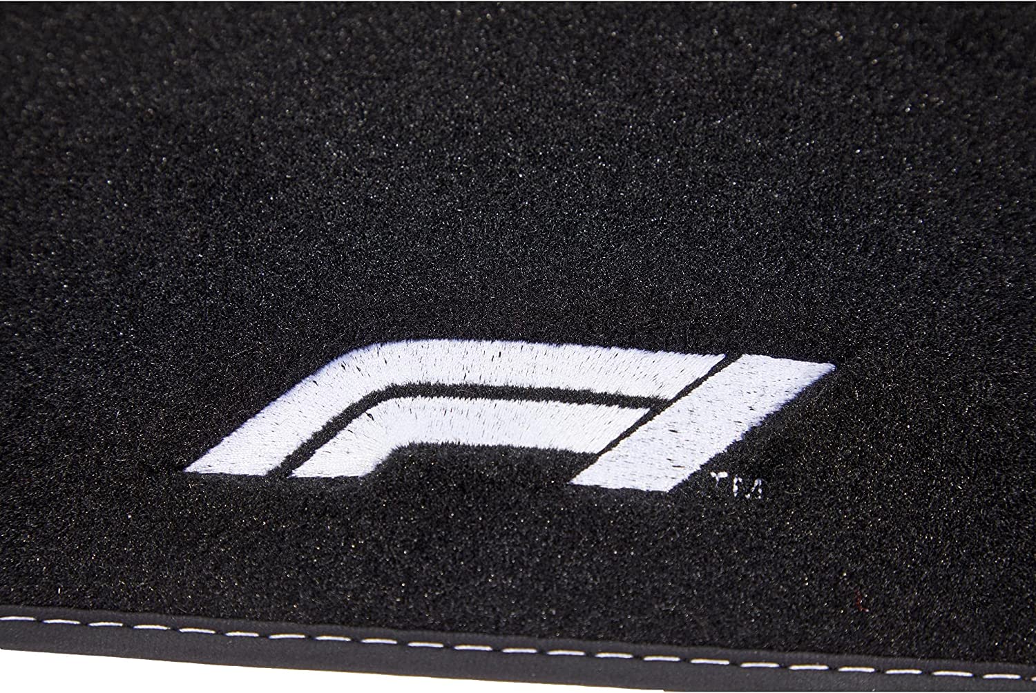 Formula 1 Universal Auto Fußmatten Set CM580 Logo Weiss 4tlg