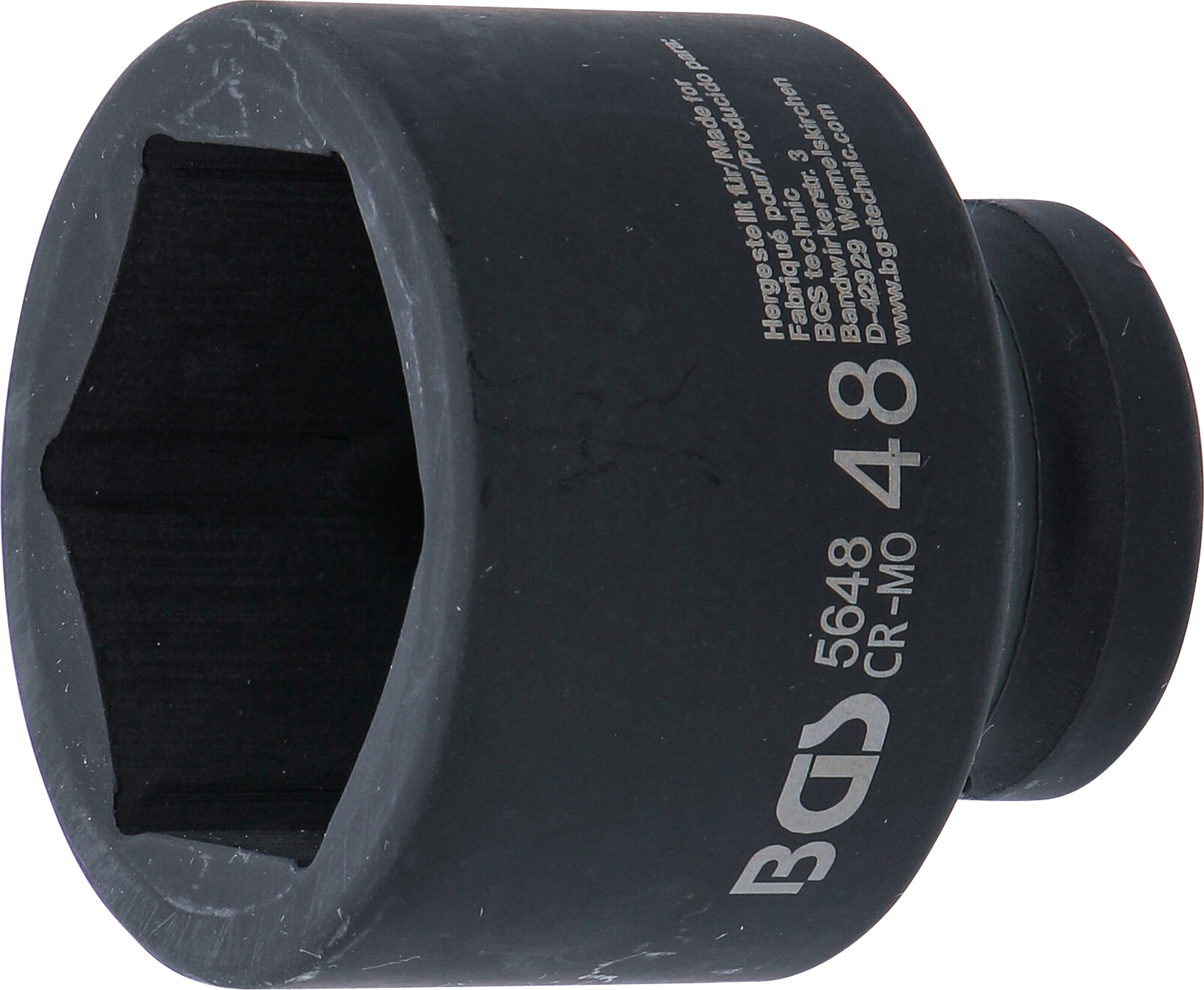 BGS Kraft-Steckschlüssel-Einsatz Sechskant | Antrieb Innenvierkant 20 mm (3/4") | SW 48 mm