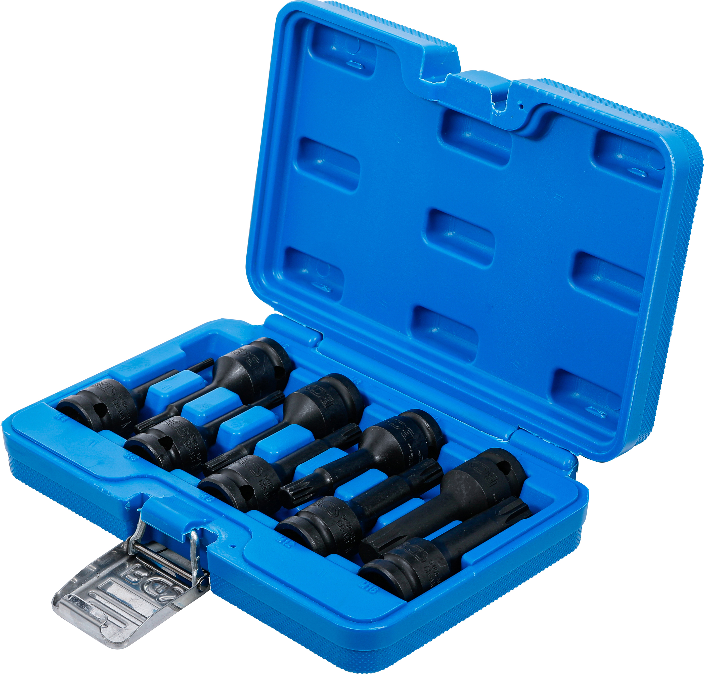 BGS Kraft-Bit-Einsatz-Satz | Antrieb Innenvierkant 12,5 mm (1/2") | Innenvielzahn (für XZN) M4 - M16 | 9-tlg.