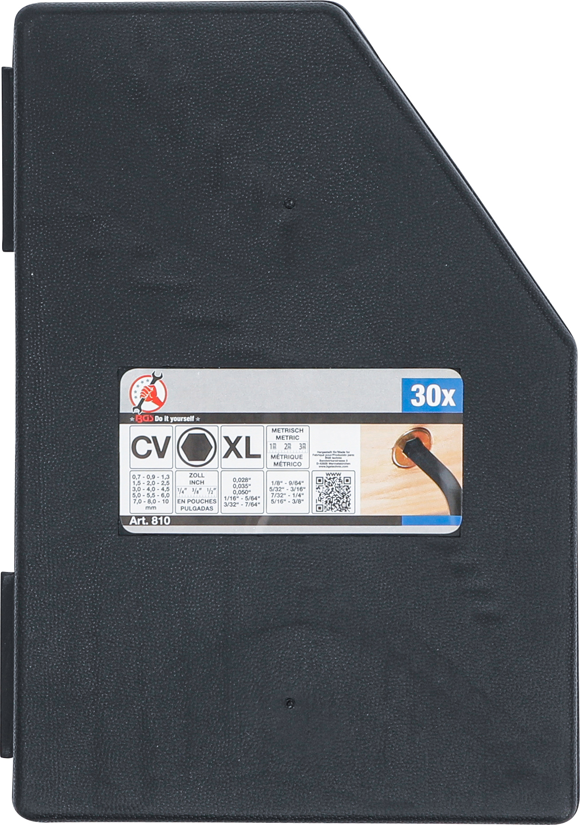 BGS Winkelschlüssel-Satz | Zollmaße/metrisch | Innensechskant | 30-tlg.