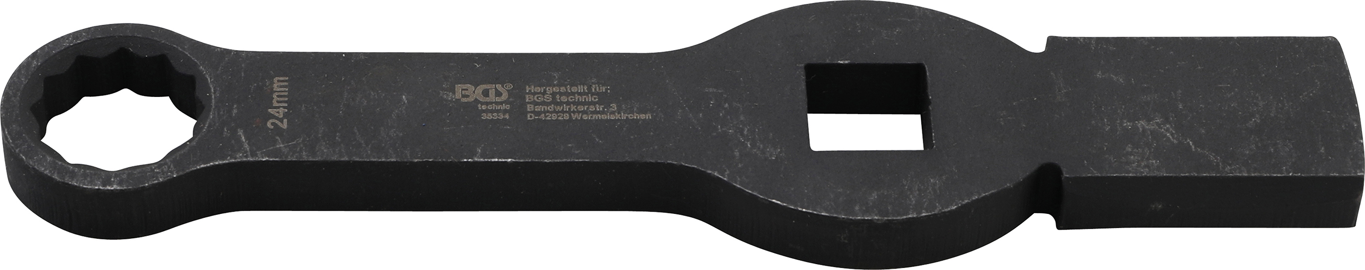BGS Schlag-Ringschlüssel | Zwölfkant | mit 2 Schlagflächen | SW 24 mm