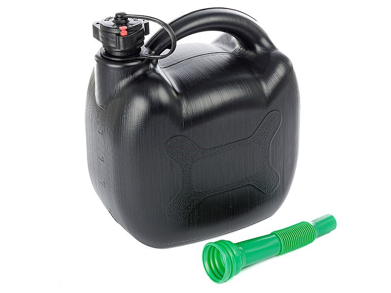 Carmotion Benzinkanister Reservekanister Kraftstoffkanister Kunststoff Oval Schwarz 5 Liter
