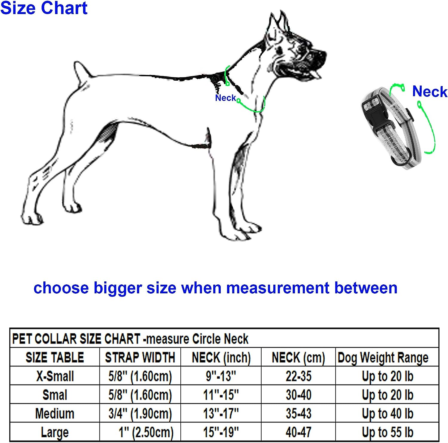 Mile High Life Nacht reflektierende 2 Streifen 3 Colorways Nylon Hundehalsband (neongrün/schwarz, Super Kleiner Hals 22cm-35cm - 9KG)