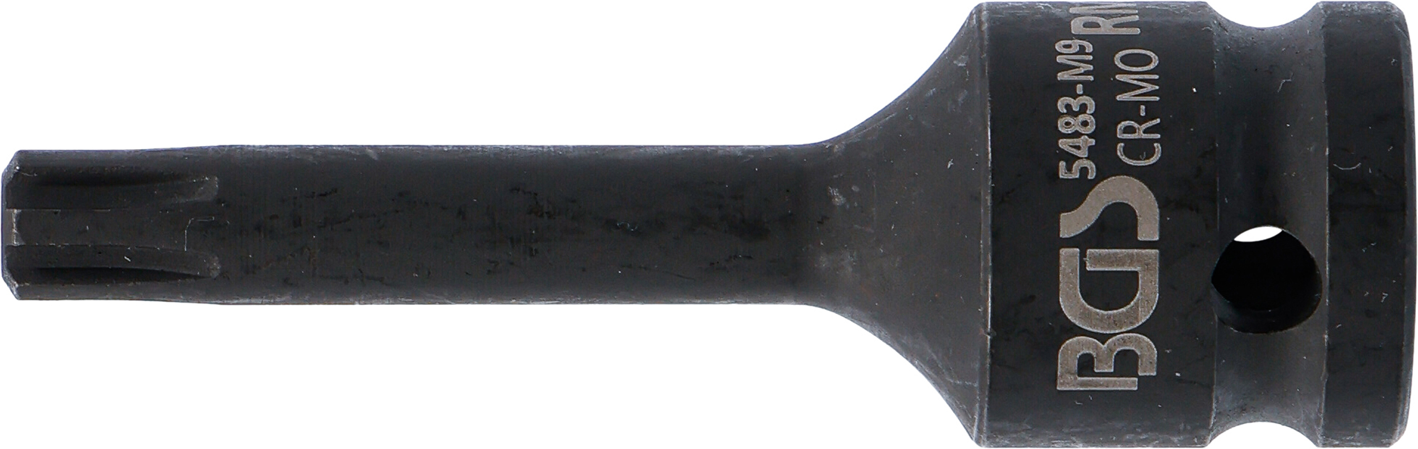 BGS Kraft-Bit-Einsatz | Länge 75 mm | Antrieb Innenvierkant 12,5 mm (1/2") | Keil-Profil (für RIBE) M9