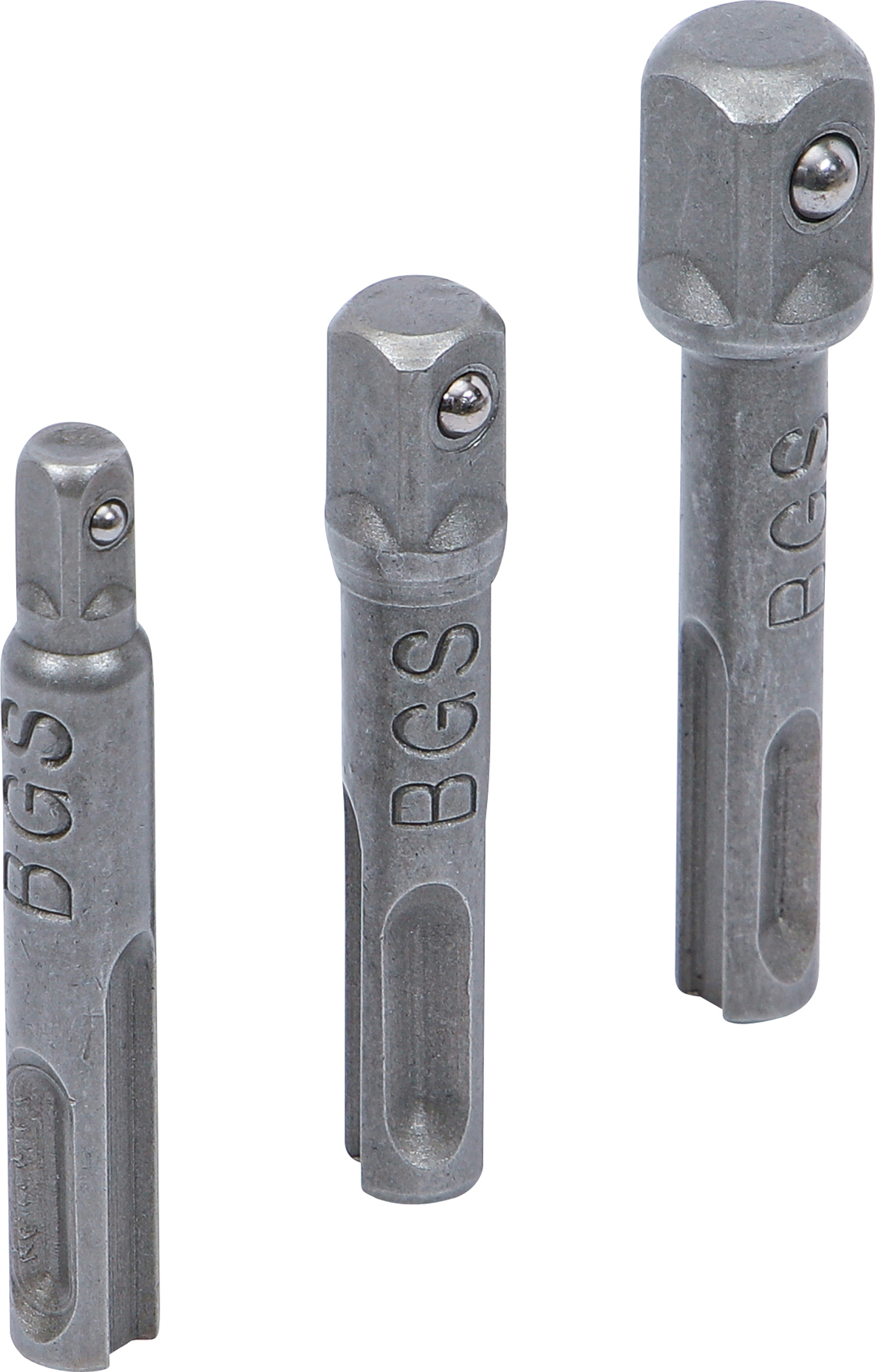 BGS Adapter-Satz | SDS - Außenvierkant 6,3 mm (1/4"), 10 mm (3/8"), 12,5 mm (1/2") | 3-tlg.