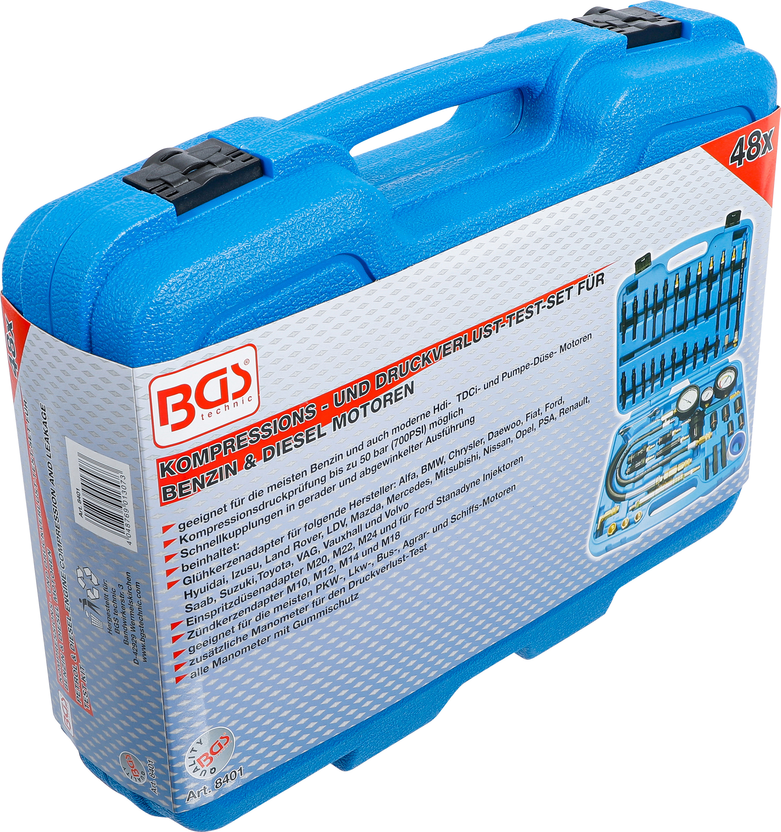 BGS Kompressions- und Druckverlust-Test-Satz für Benzin- und Dieselmotoren