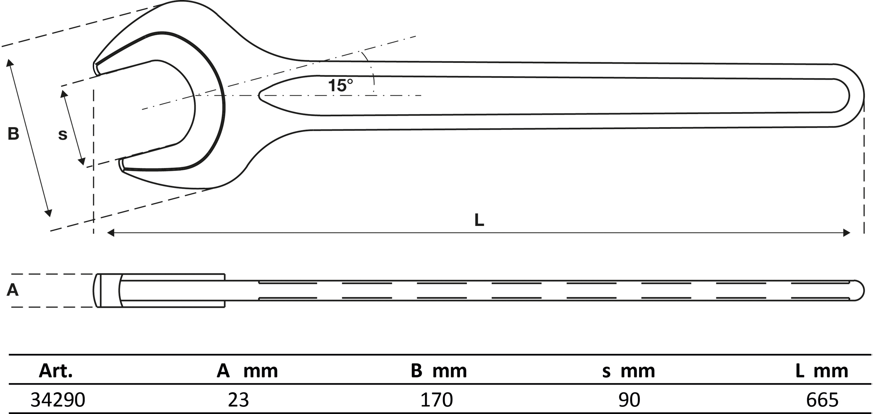BGS Einmaulschlüssel | DIN 894 | SW 90 mm