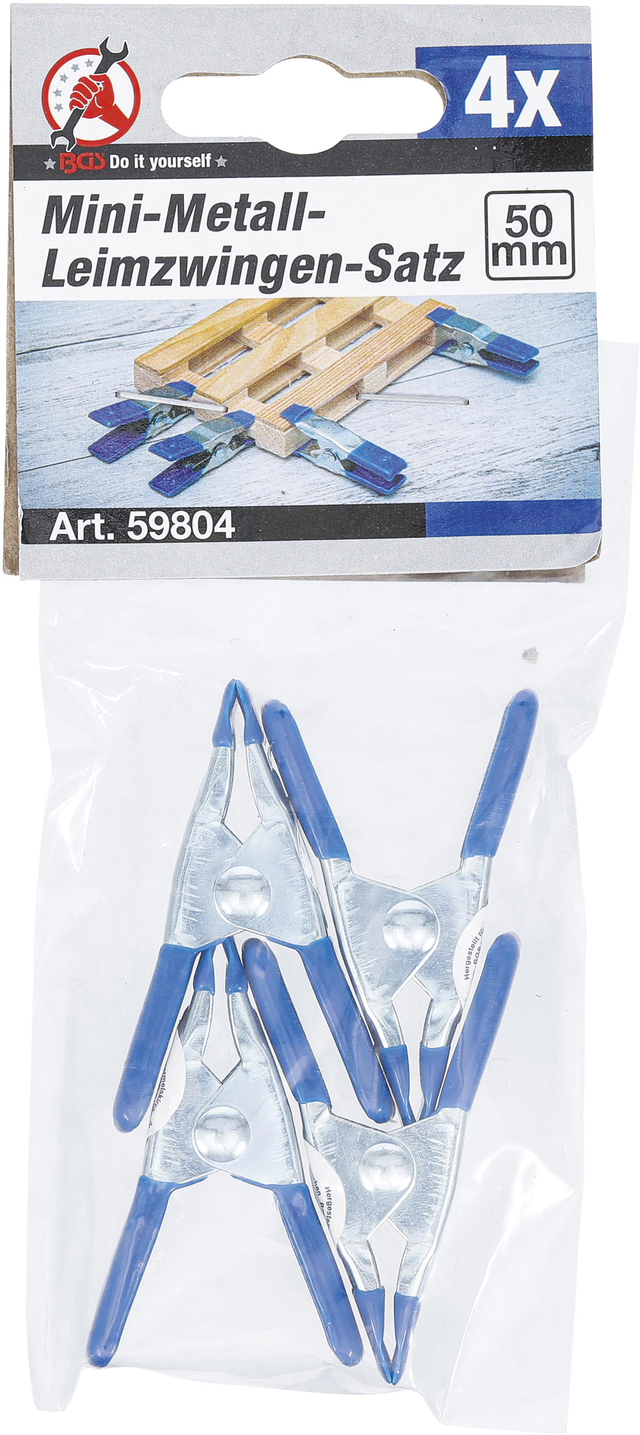 BGS Mini-Metall-Leimzwingen-Satz | 50 mm | 4-tlg.