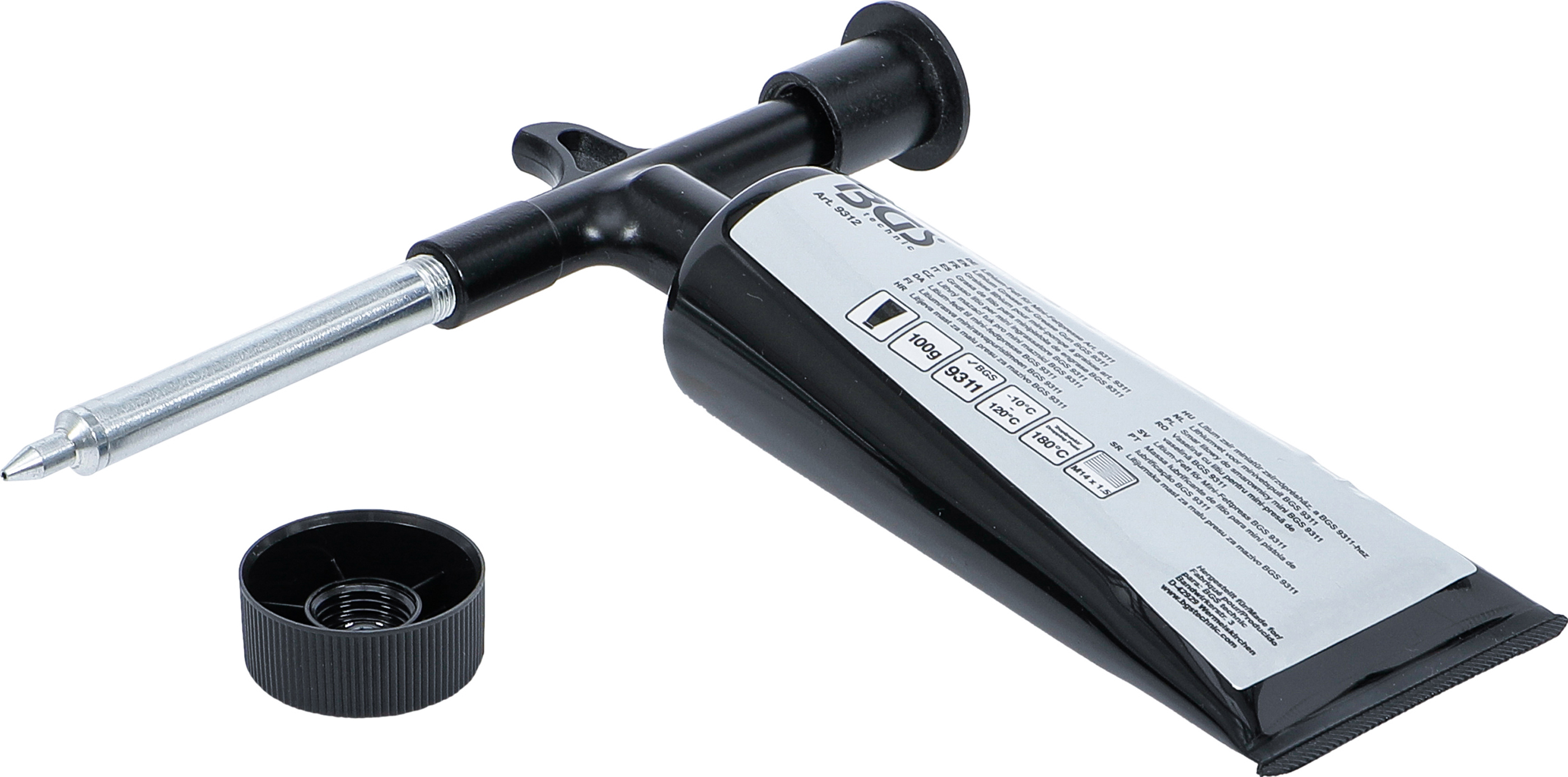 BGS Mini-Fettpresse mit 100 g Lithium-Fett (1 Tube)
