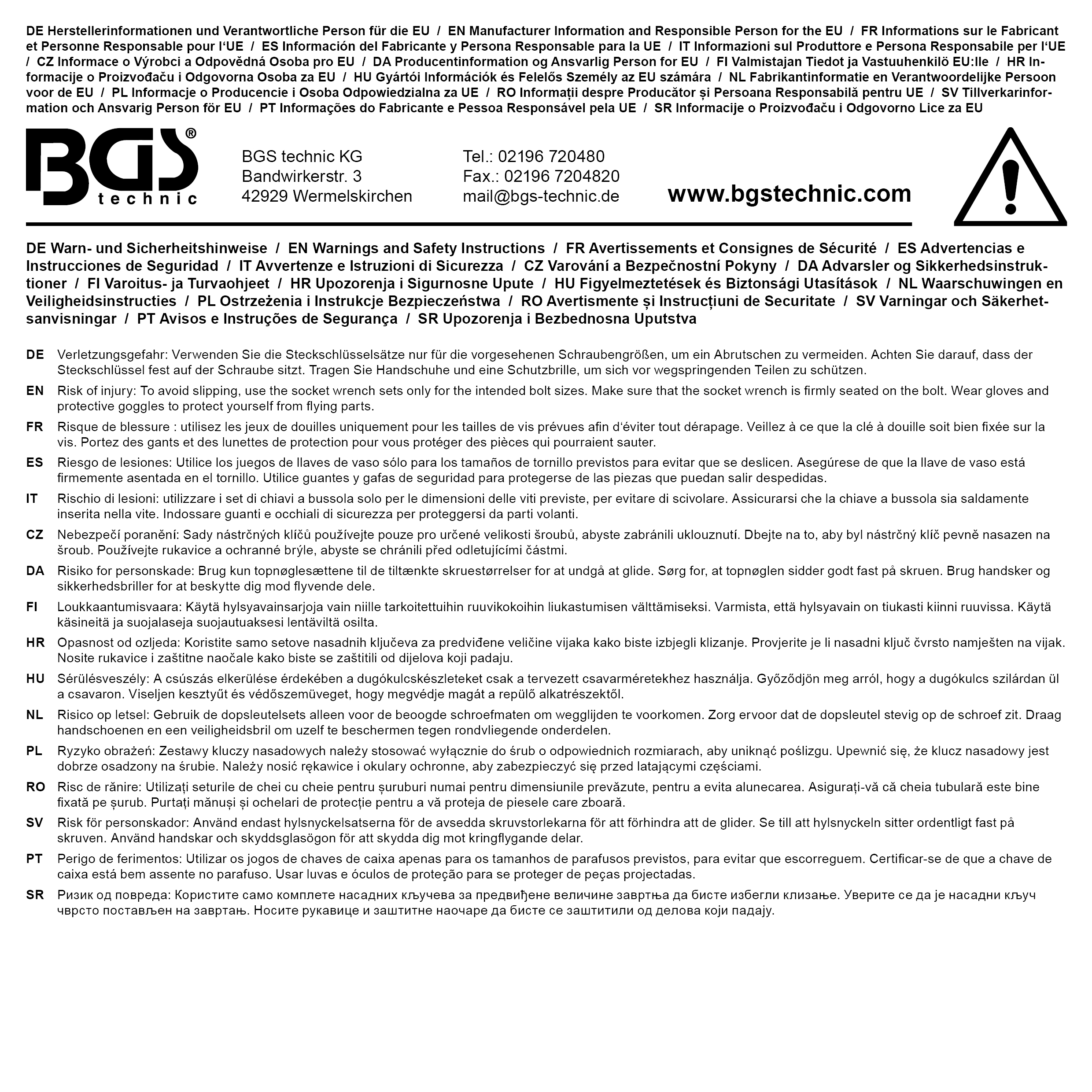 BGS Steckschlüssel-Satz | Antrieb 10 mm (3/8") | SW 8 - 19 mm | 7-tlg.