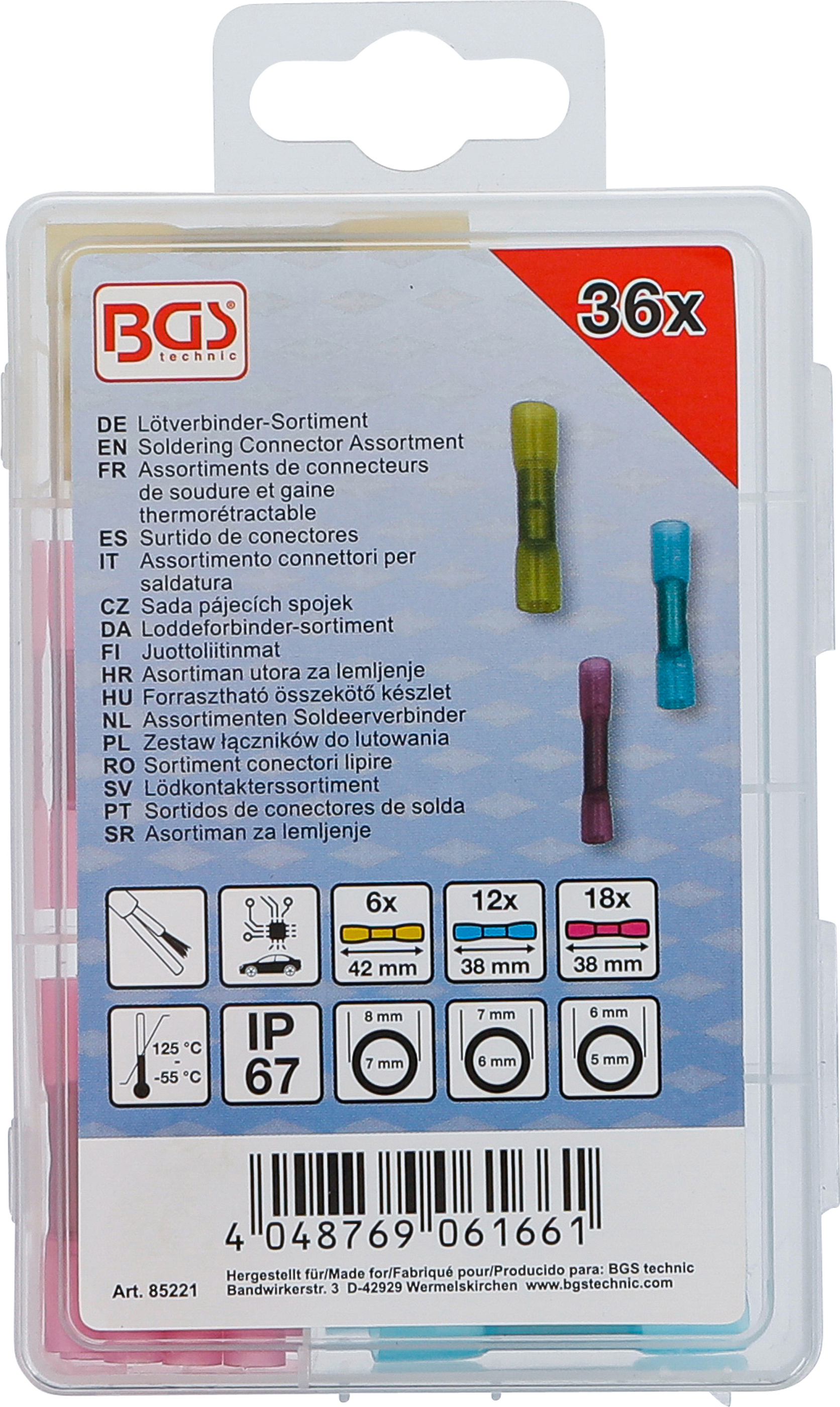 BGS Lötverbinder-Sortiment | mit Schrumpfschlauch | 36-tlg.