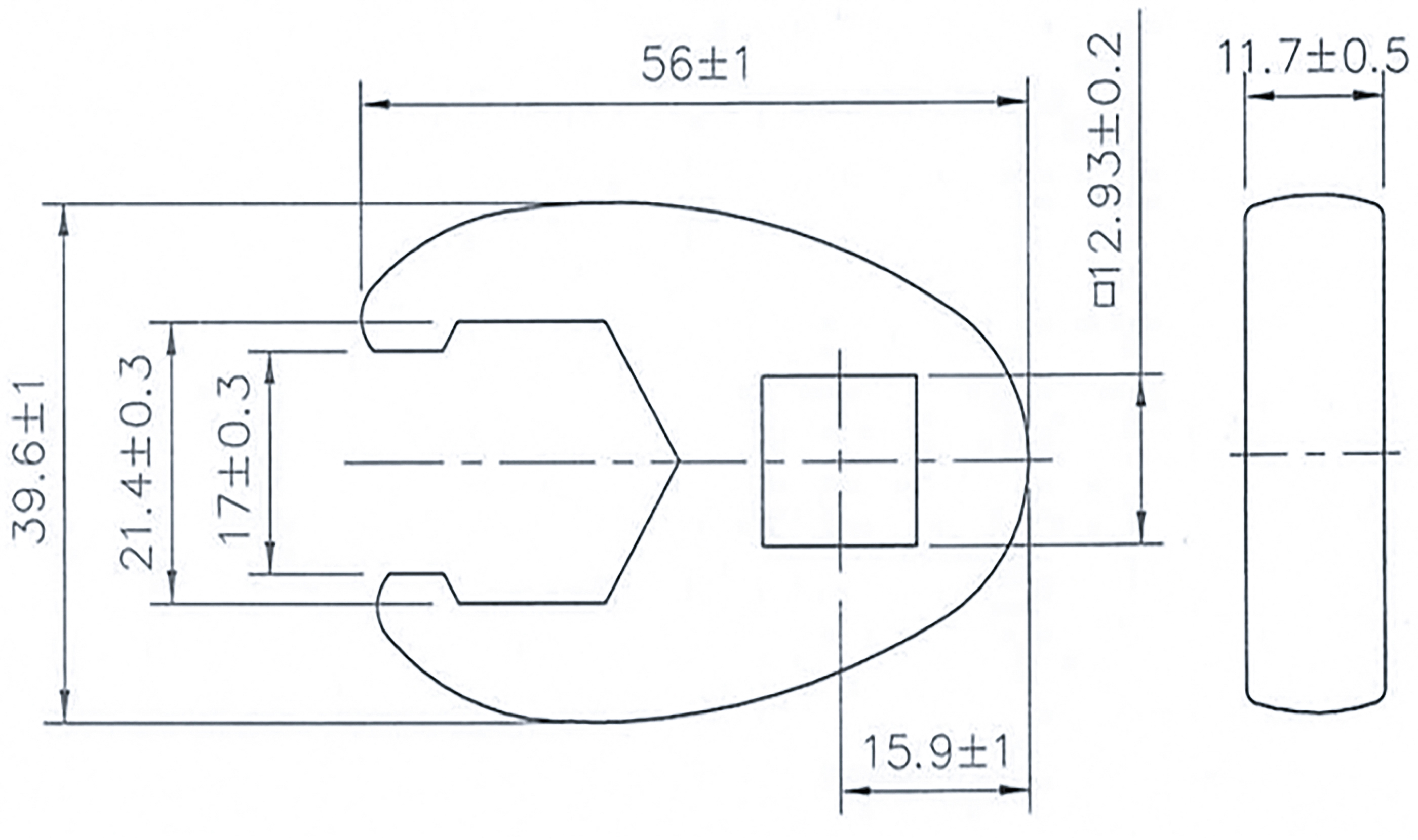 BGS Hahnenfußschlüssel | Antrieb Innenvierkant 12,5 mm (1/2") | SW 21 mm